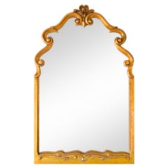 Large Scrolled Arch Gold Giltwood Mirror, 1950s