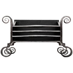 Large Scrolled Wrought Iron Firebasket in the Arts & Crafts Manner