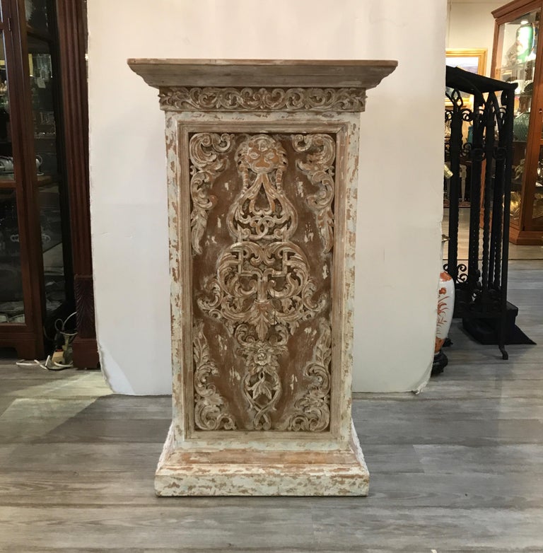 Large Scrubbed Ash Pedestal For Sale at 1stdibs