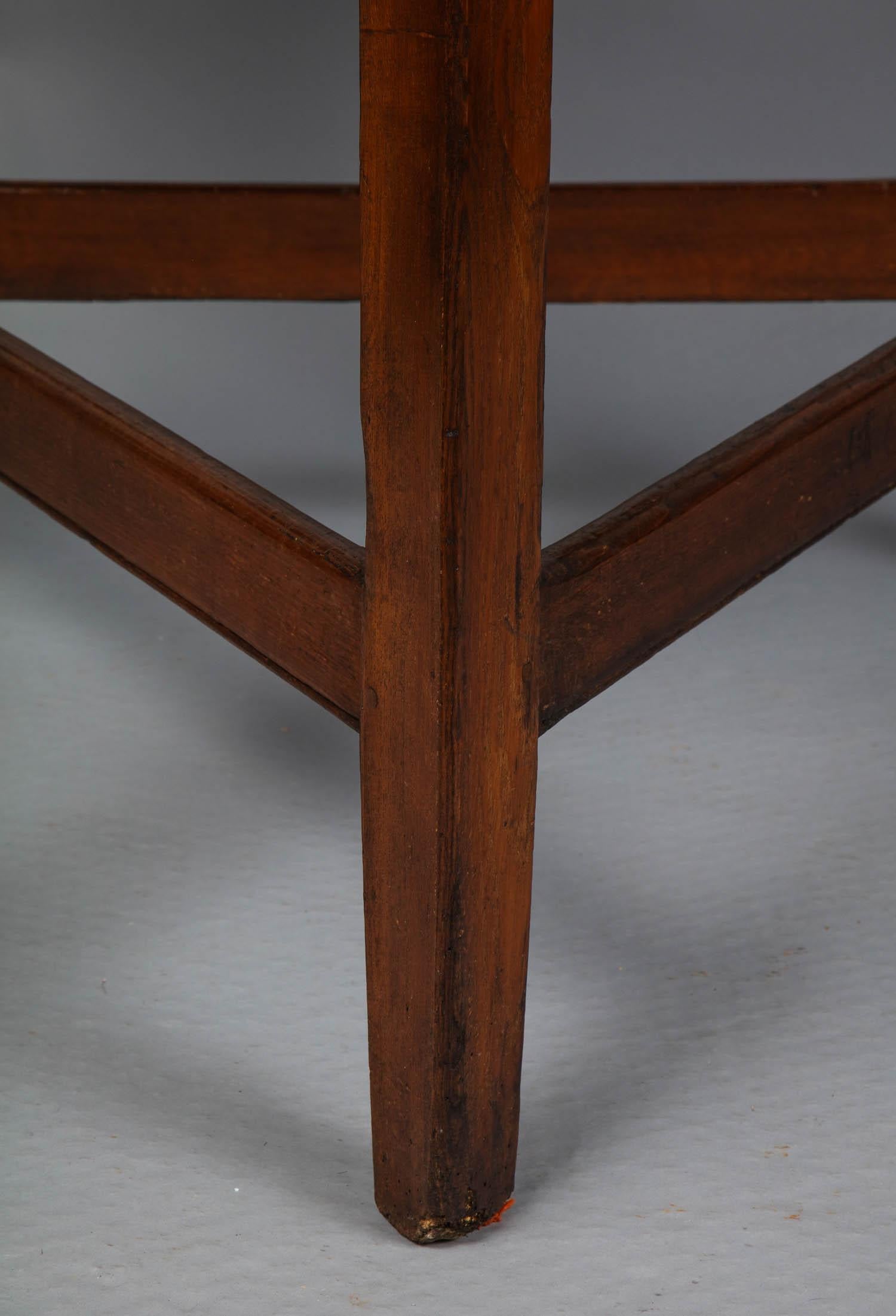 Country Large Scrubbed Pine and Oak Cricket Table For Sale