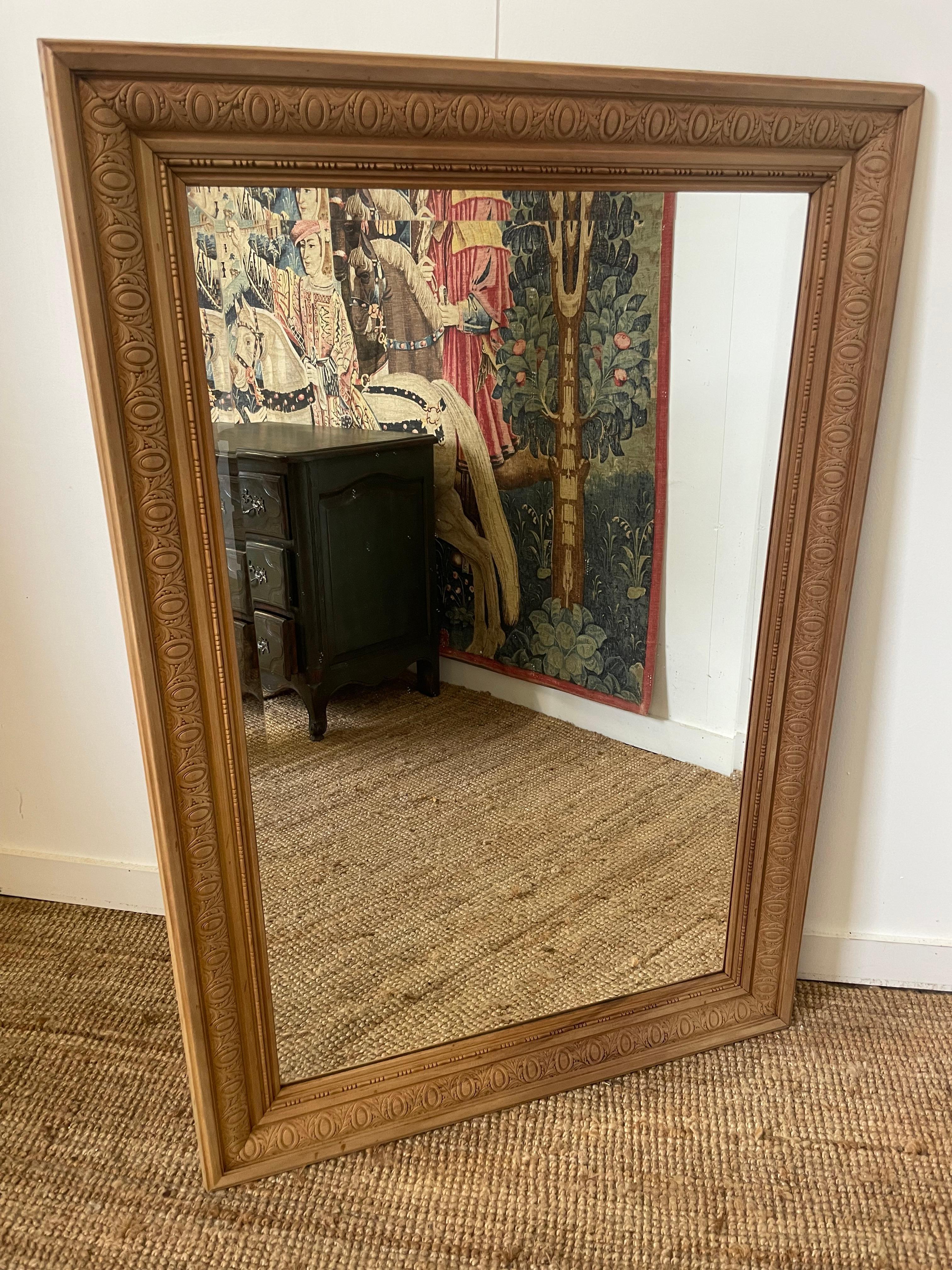 Good early 20th century scrubbed walnut mirror
French circa 1920’s with original bevelled mirror and backboards
137cms x 94cms could hang landscape or portrait