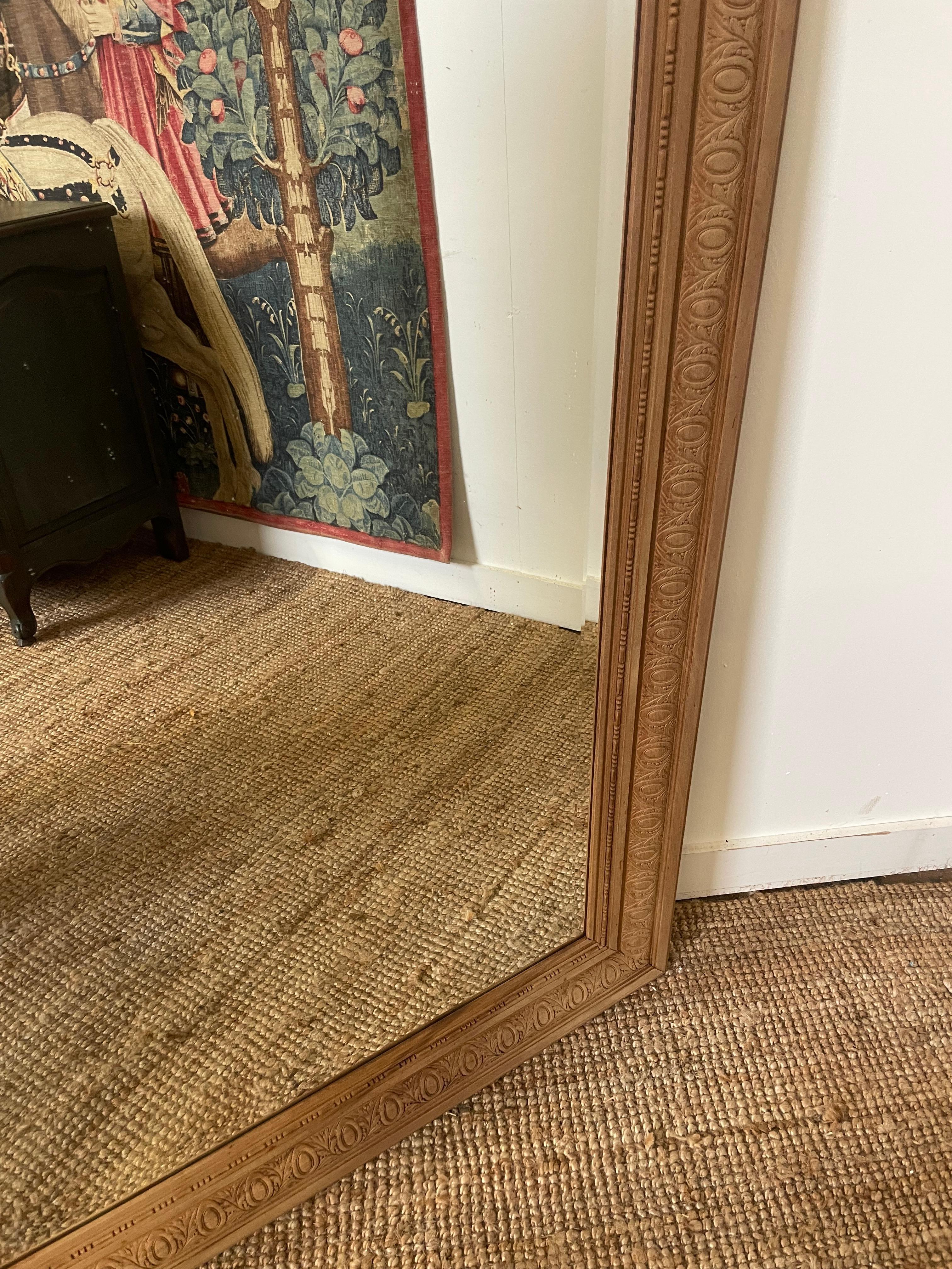 Early 20th Century Large scrubbed walnut wall mirror  For Sale