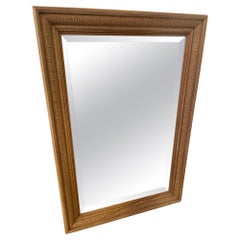 Large scrubbed walnut wall mirror
