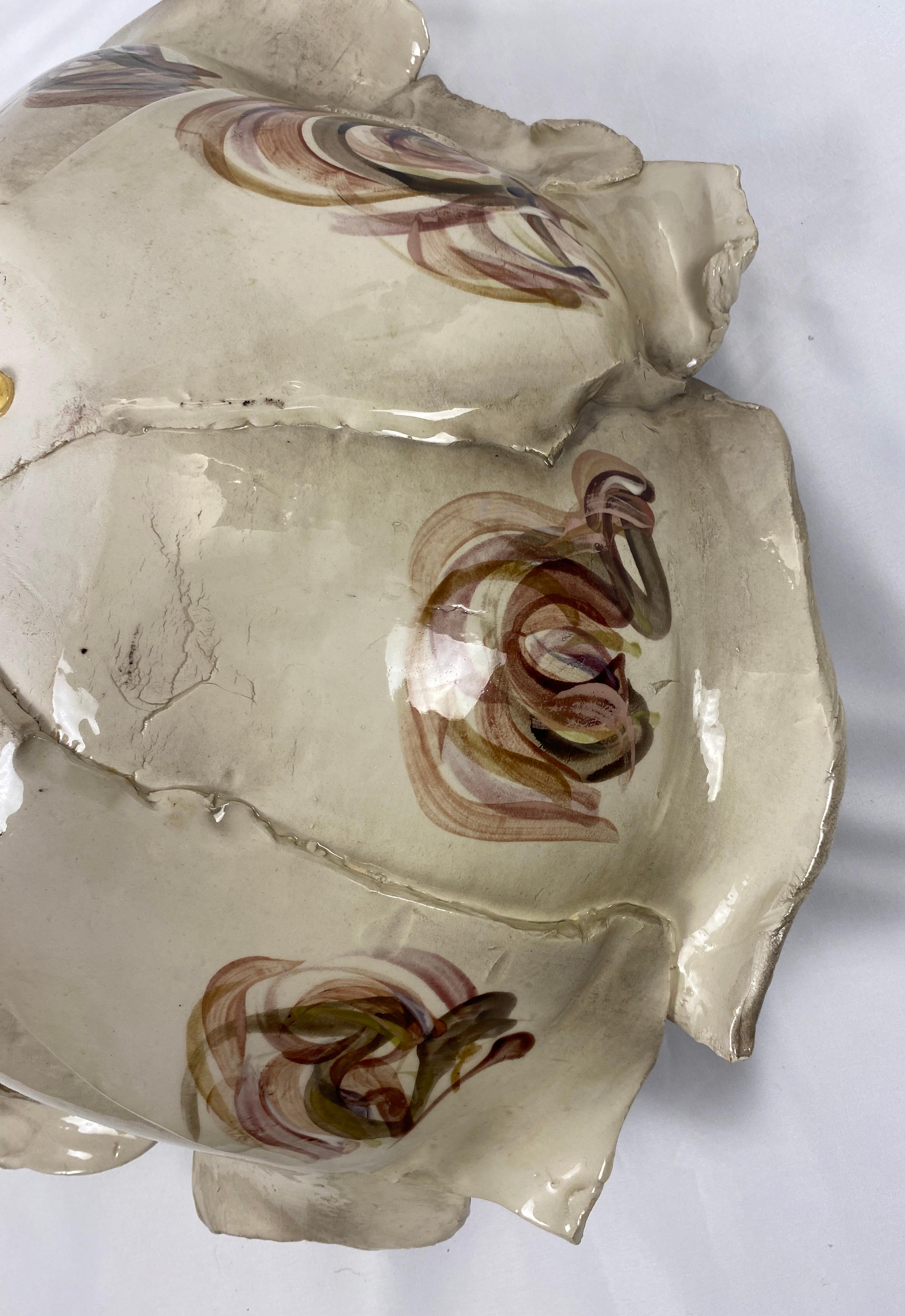 Large Sculpted Ceramic Bowl by Gail Markiewicz For Sale 4