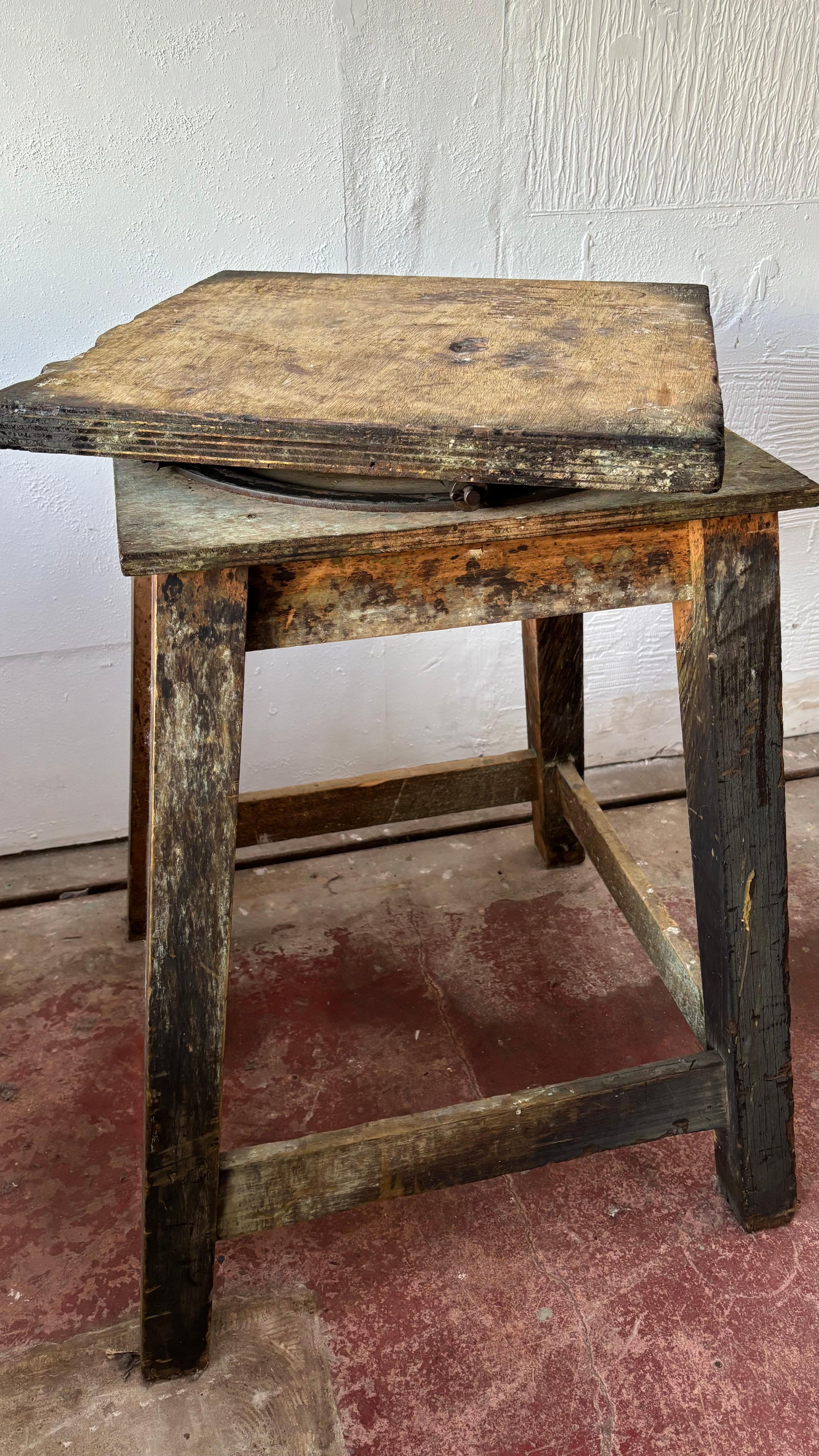 Patinated Large Sculptors Studio Stand by Alec Tiranti For Sale
