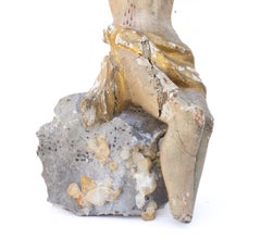 Gran figura escultórica italiana del siglo XVIII de Cristo sobre matriz de cristal de calcita
