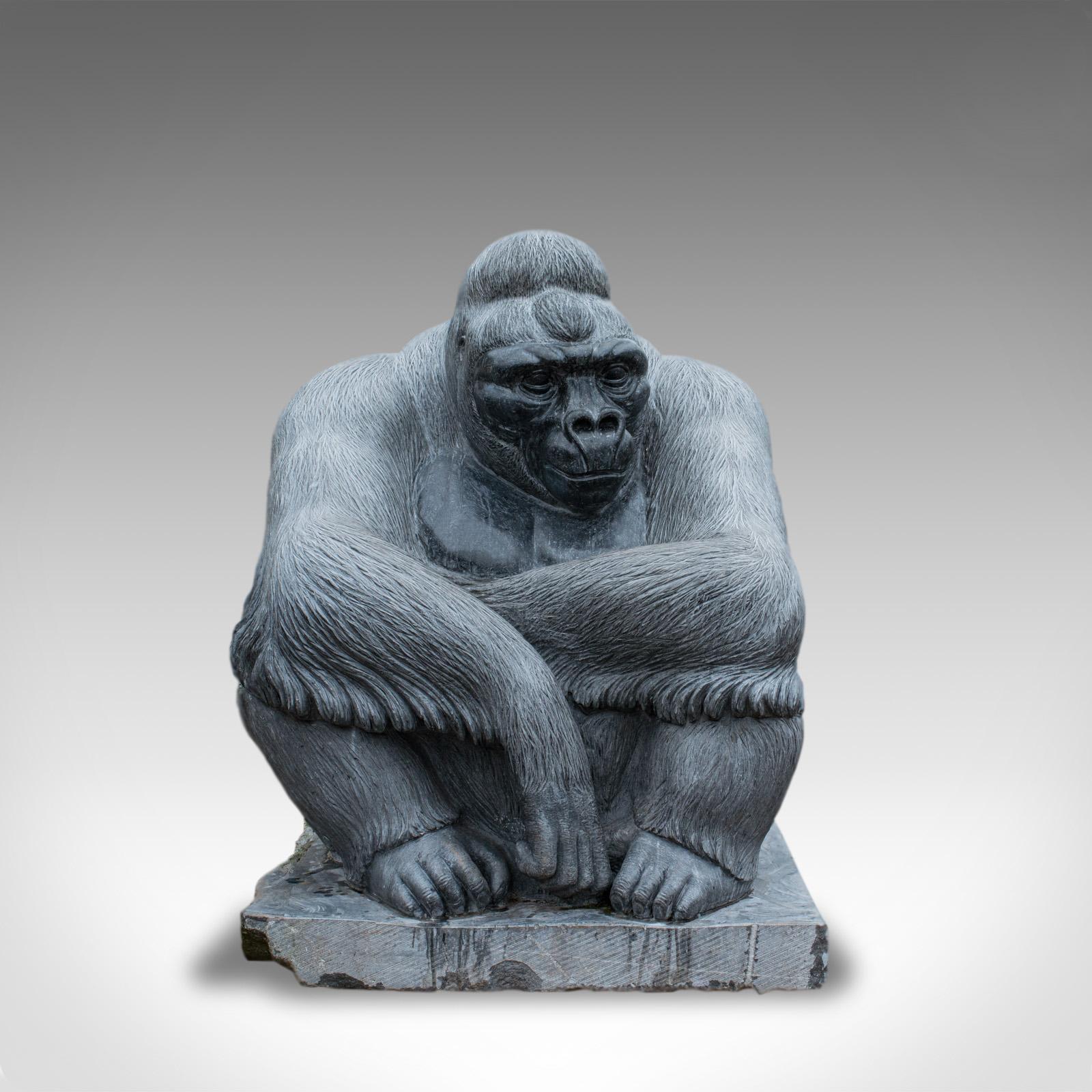 Our stock #18.5982

'Shabani - Gorilla in Thought’ is a monumental sculptural artwork created by the renowned English artist Dominic Hurley.

Hewn from a five tonne solid block of the famous Kilkenny black marble, shipped across St George's