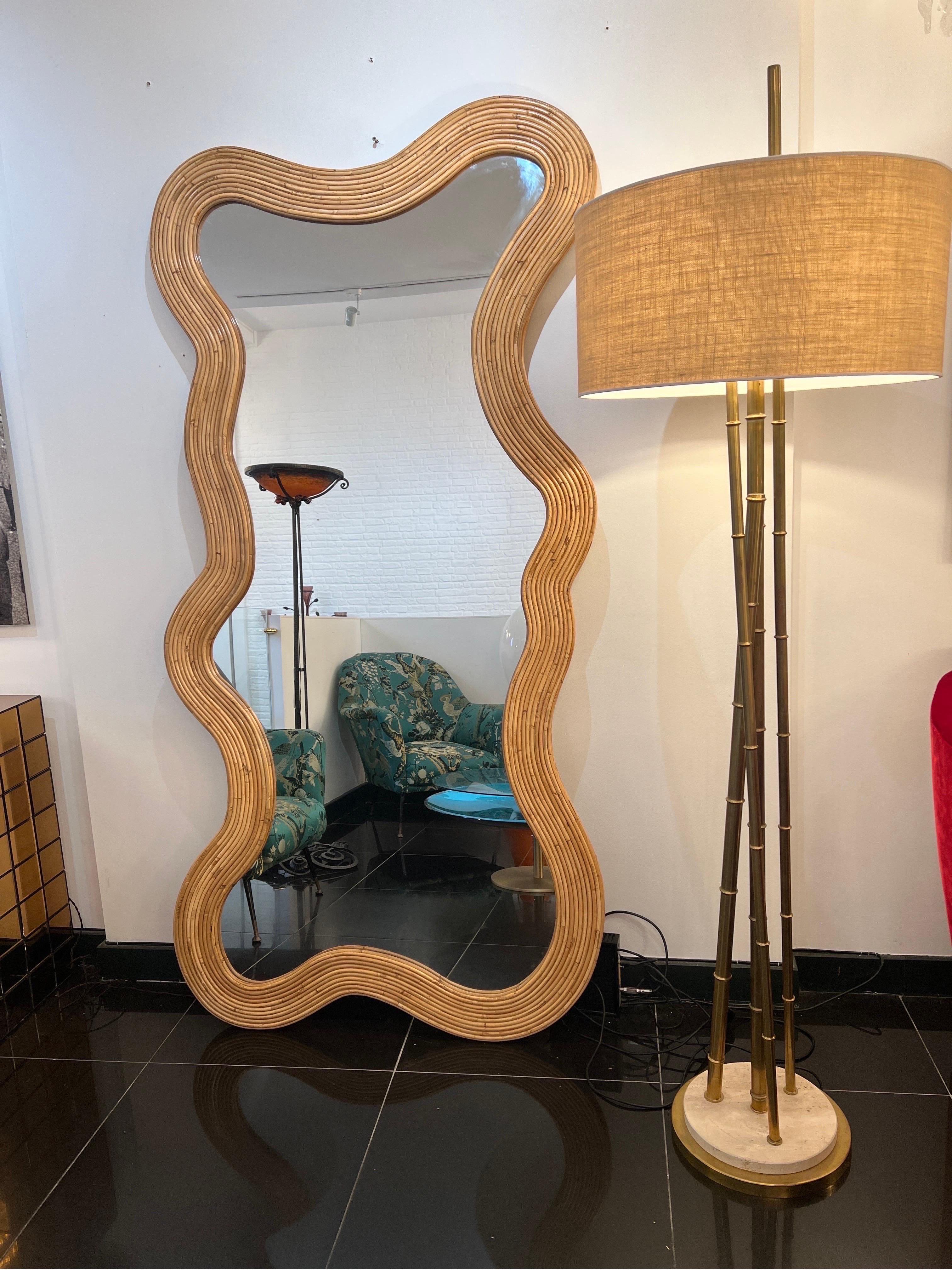 Large sculptural bamboo wall mirror  In New Condition In London, GB