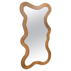 Large sculptural bamboo wall mirror