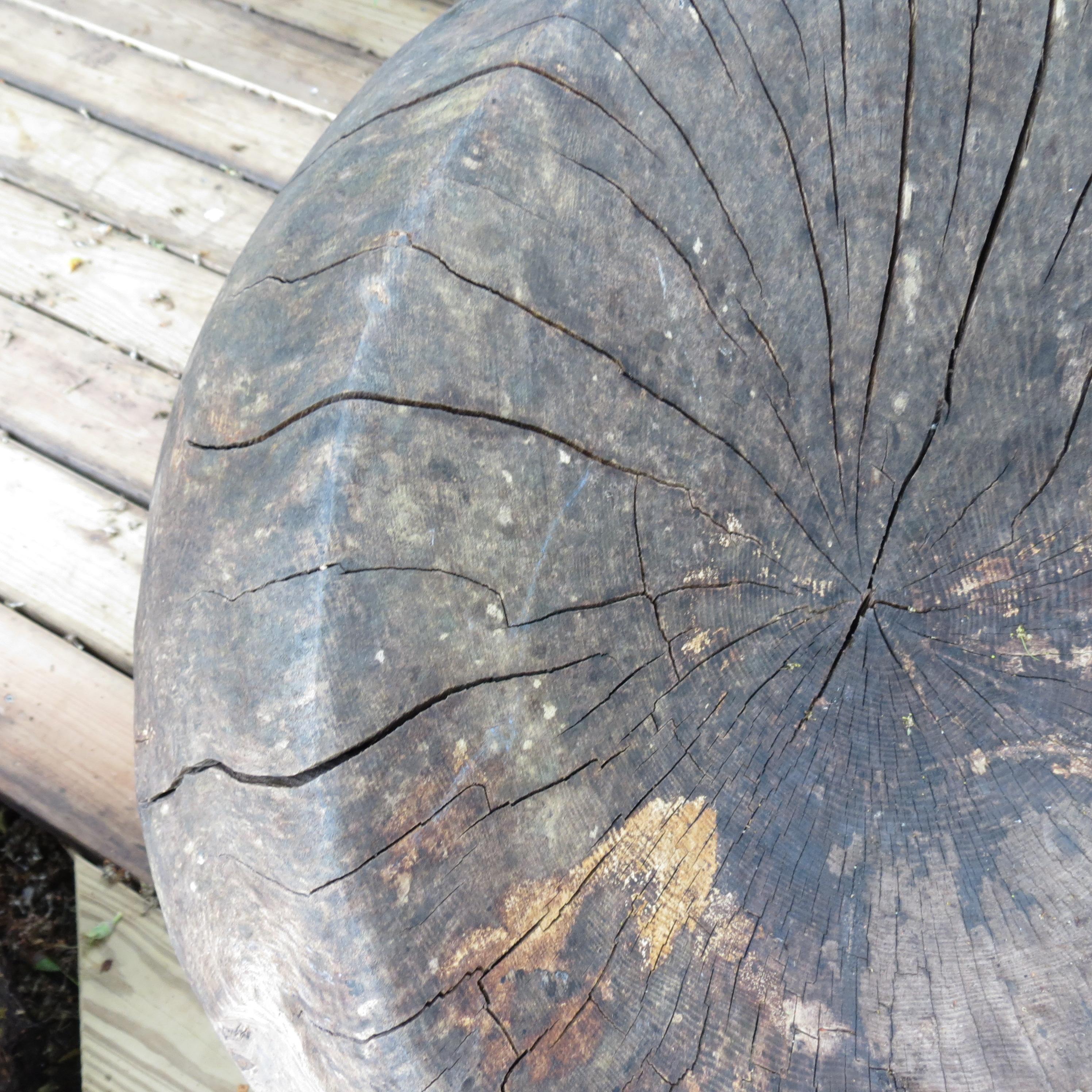 Large Sculptural Bespoke Made Circular Ball Ash Wooden Garden Chair 
