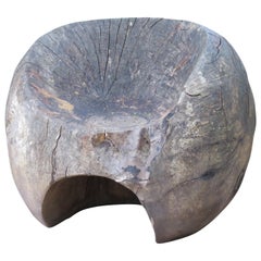 Large Sculptural Bespoke Made Circular Ball Ash Wooden Garden Chair "Pebble"