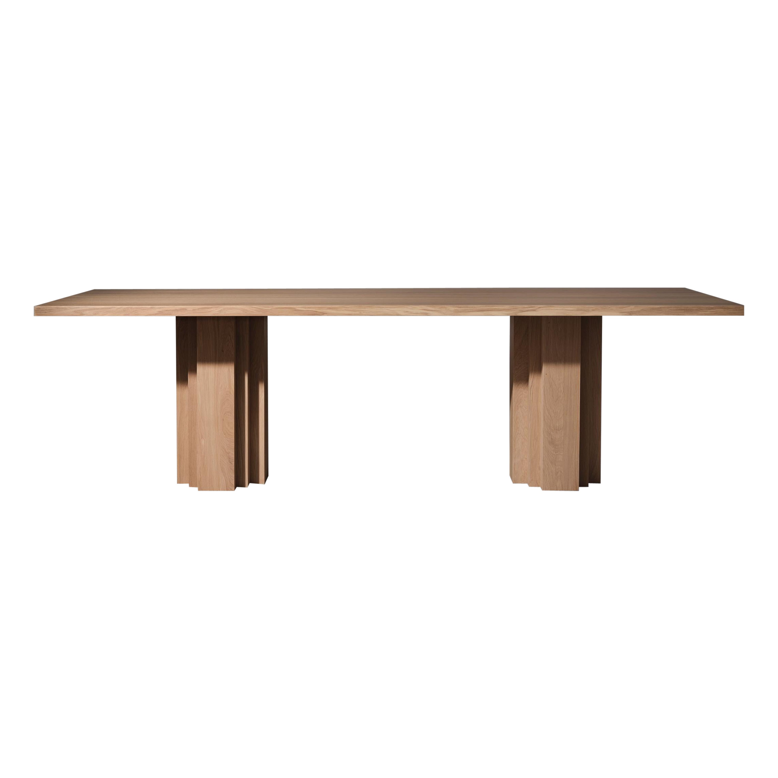 Large Sculptural Brut Dining Table - solid Oak For Sale