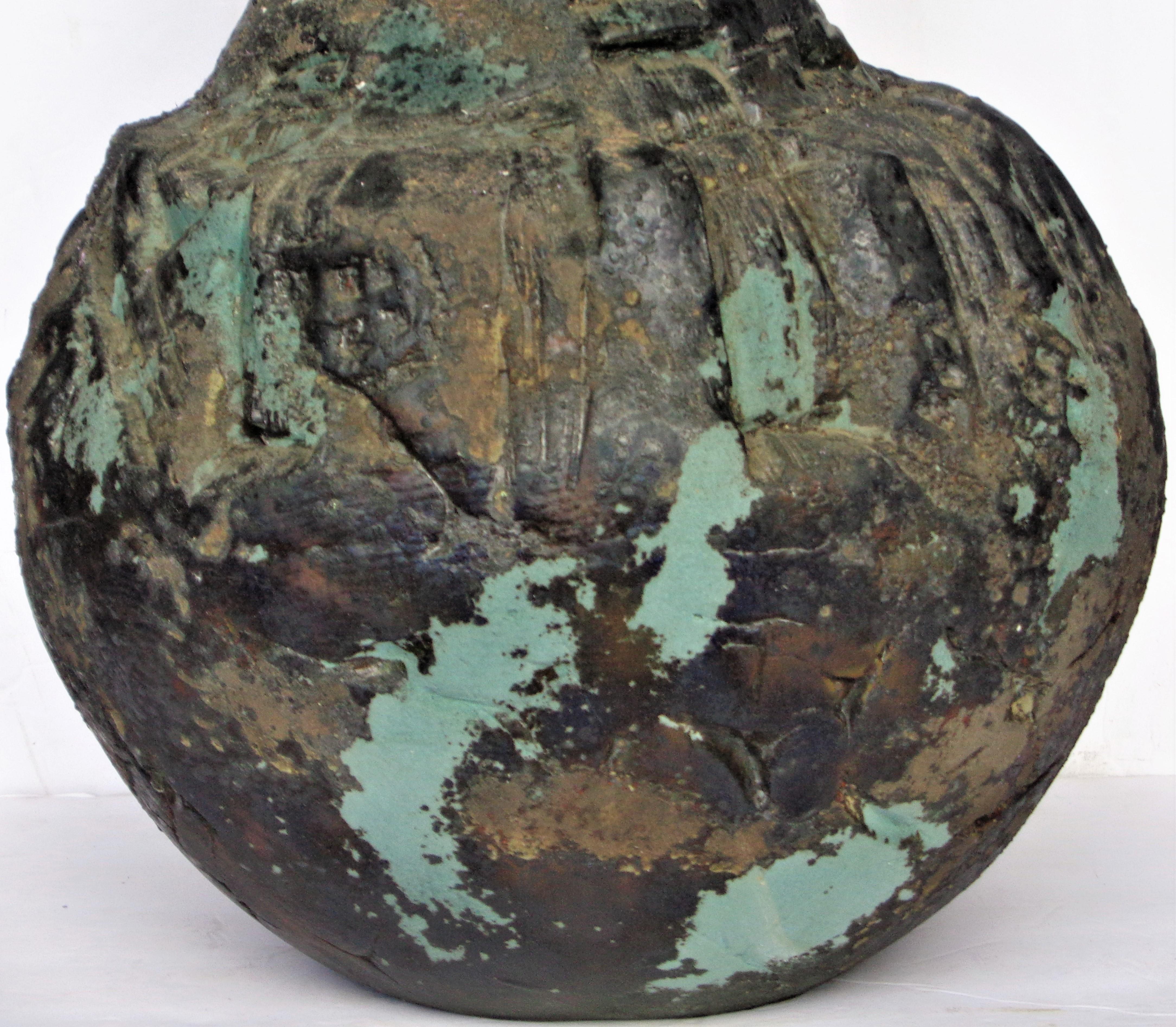 20th Century  Brutalist Raku Pottery Vessel by Evans, California