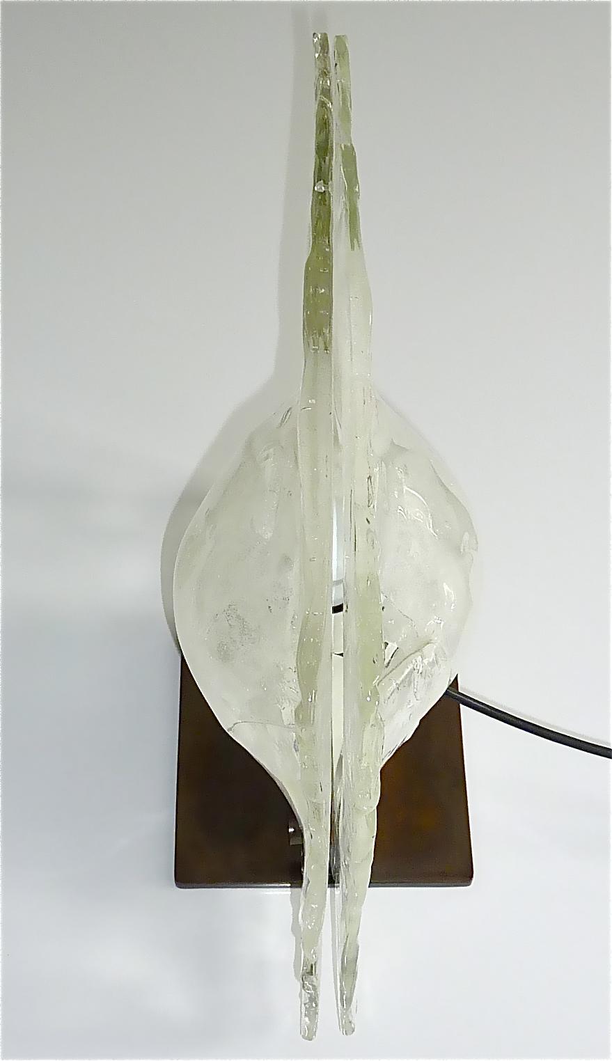 Large Sculptural Carlo Nason Mazzega Table Lamp Murano Glass Bronze 1970 Kalmar  5