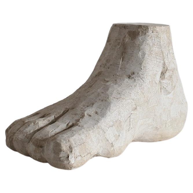 Large Sculptural Carved Stone Foot For Sale