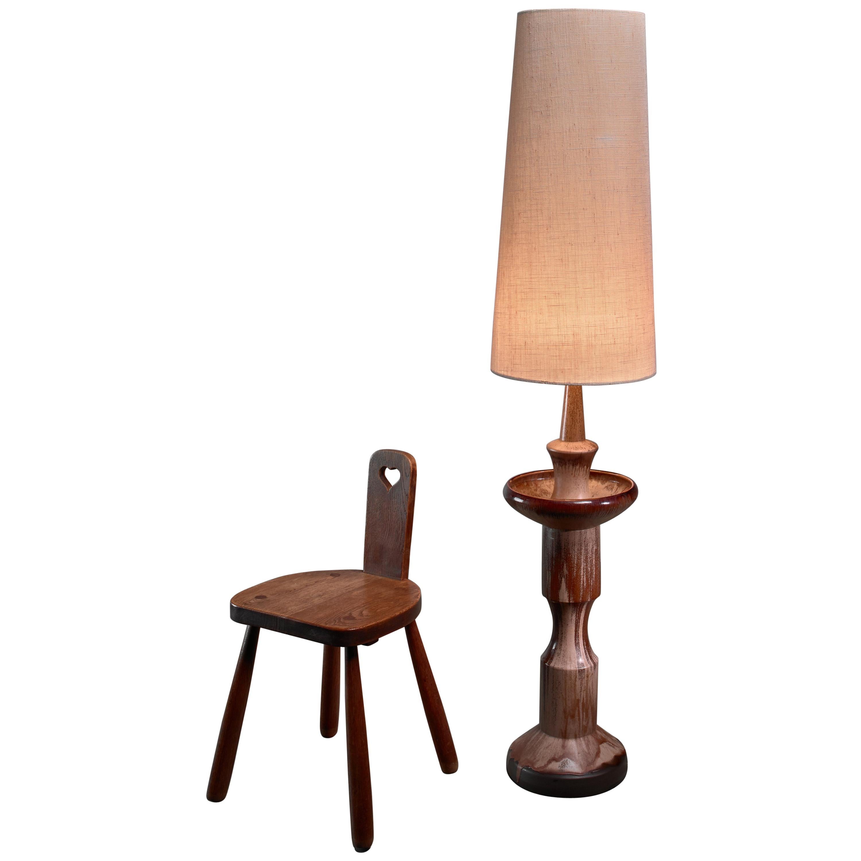 Large Sculptural Ceramic Floor Lamp For Sale