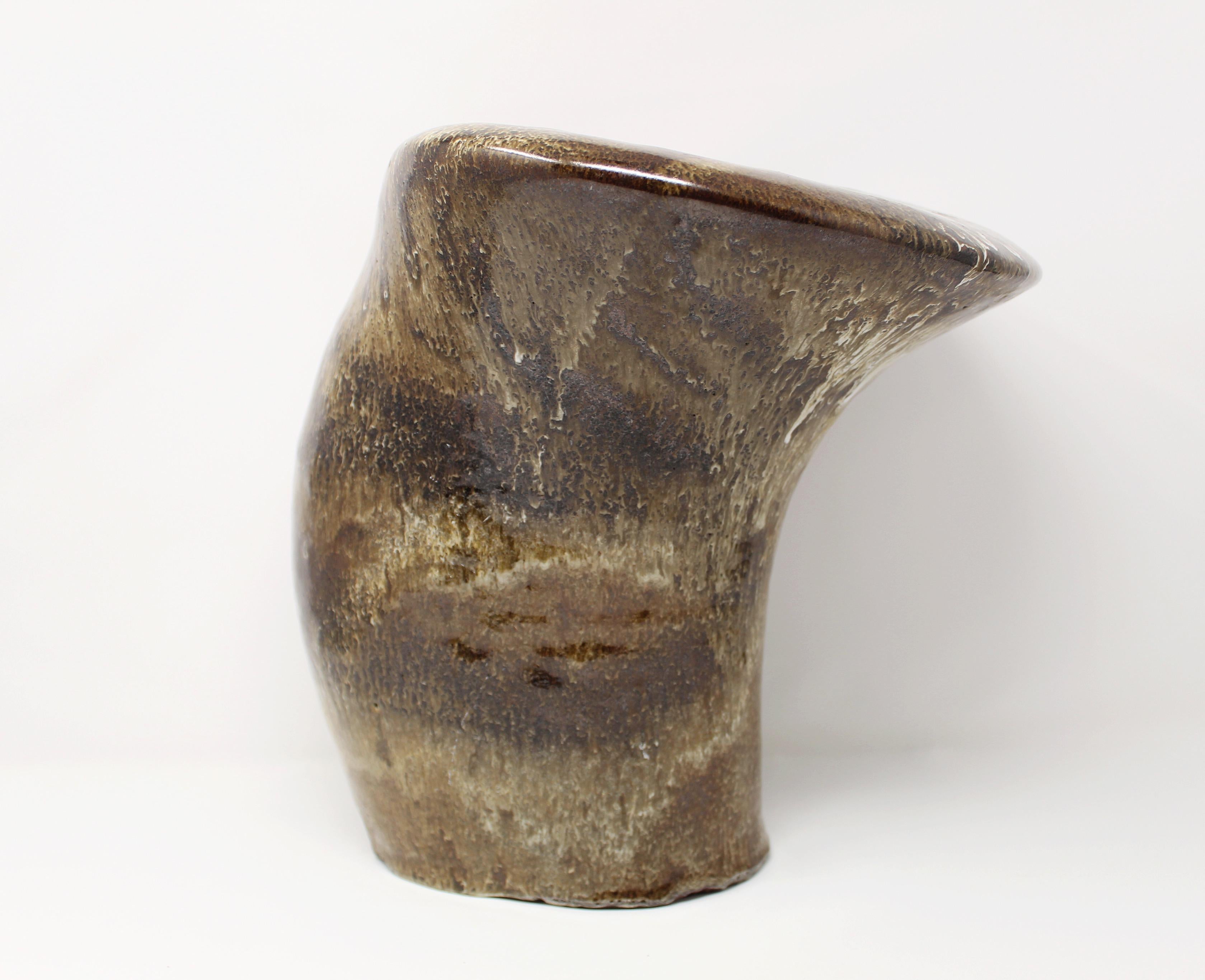 Large Sculptural Ceramic Vase Earth Tones 6