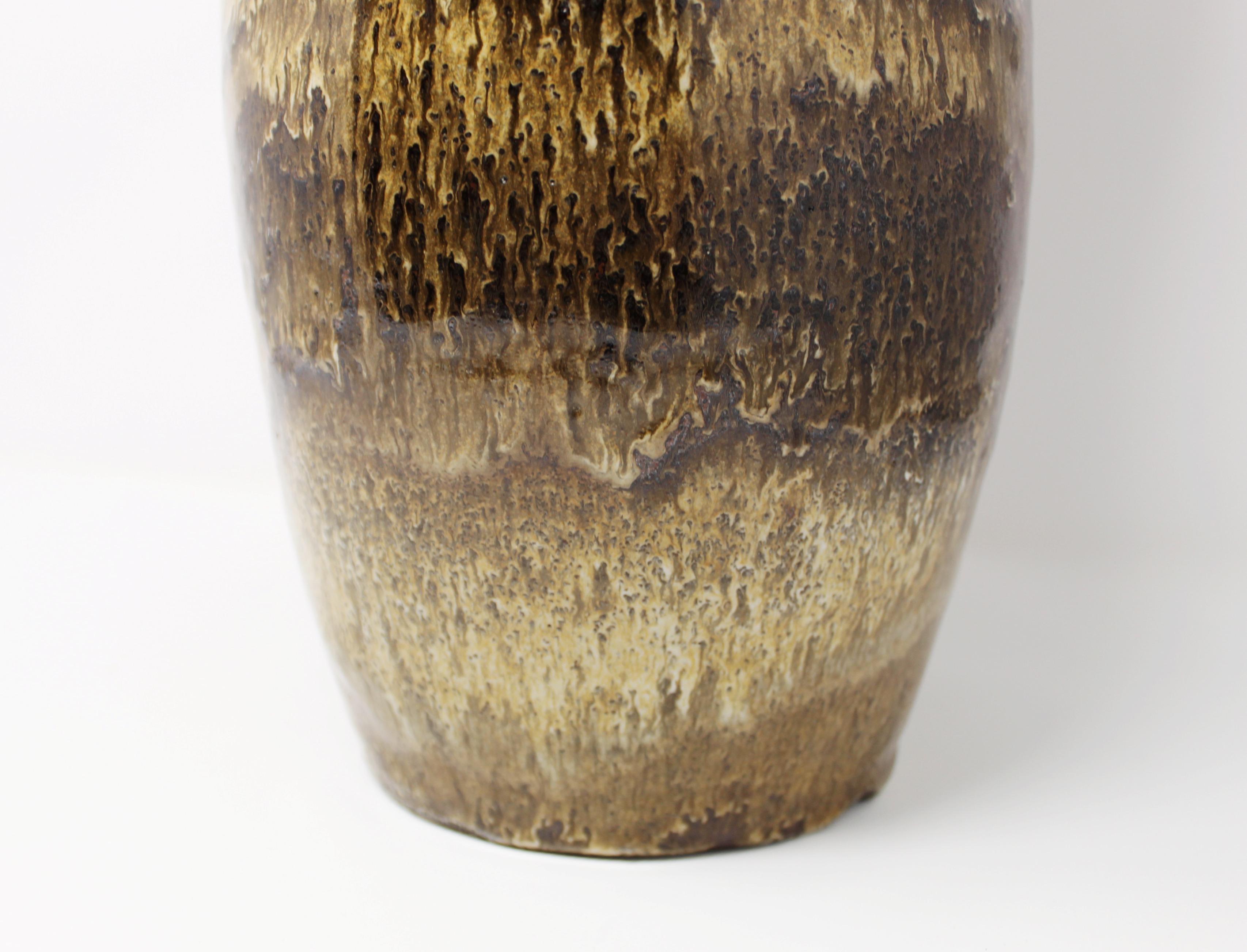 20th Century Large Sculptural Ceramic Vase Earth Tones