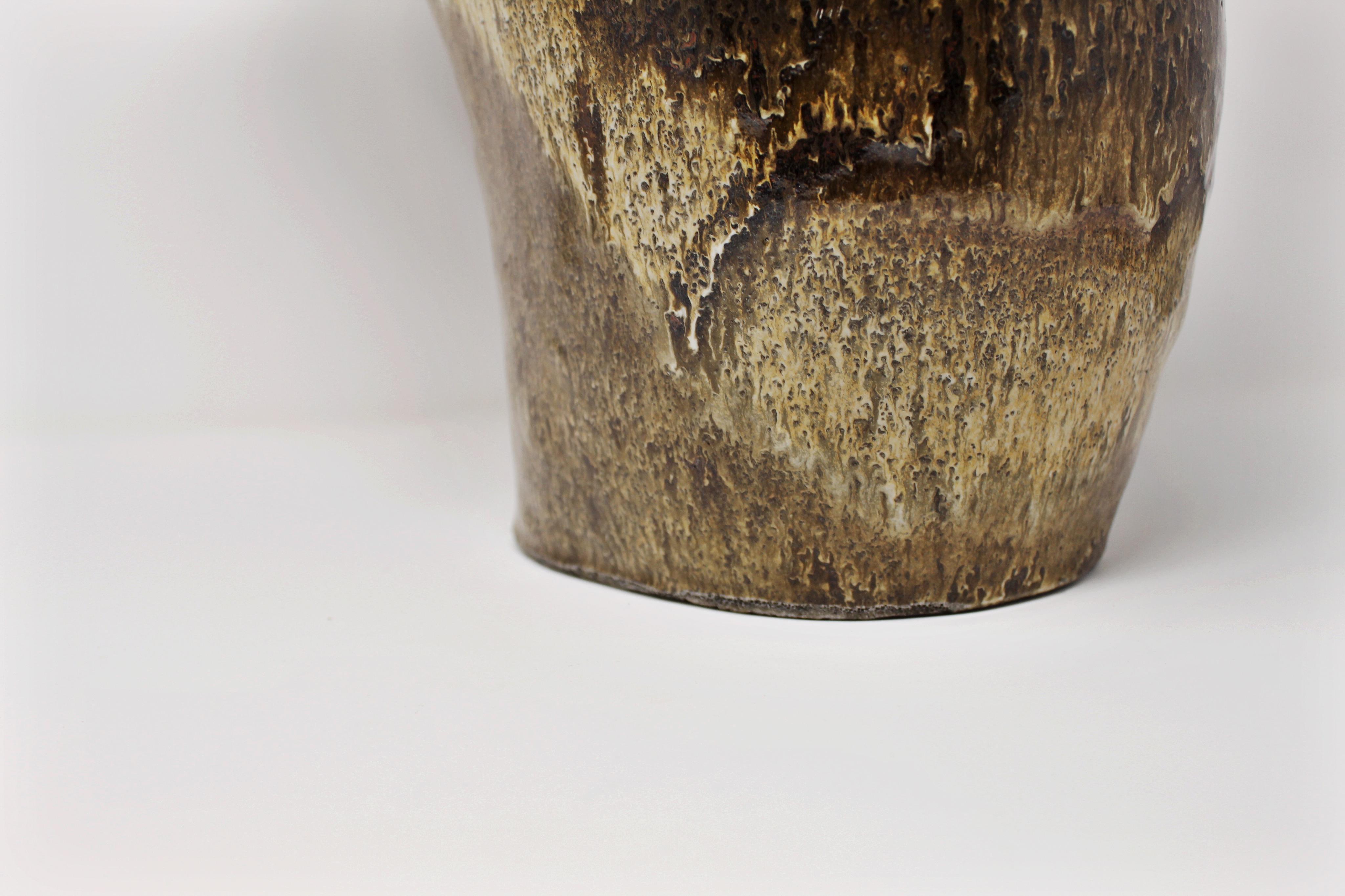Large Sculptural Ceramic Vase Earth Tones 1