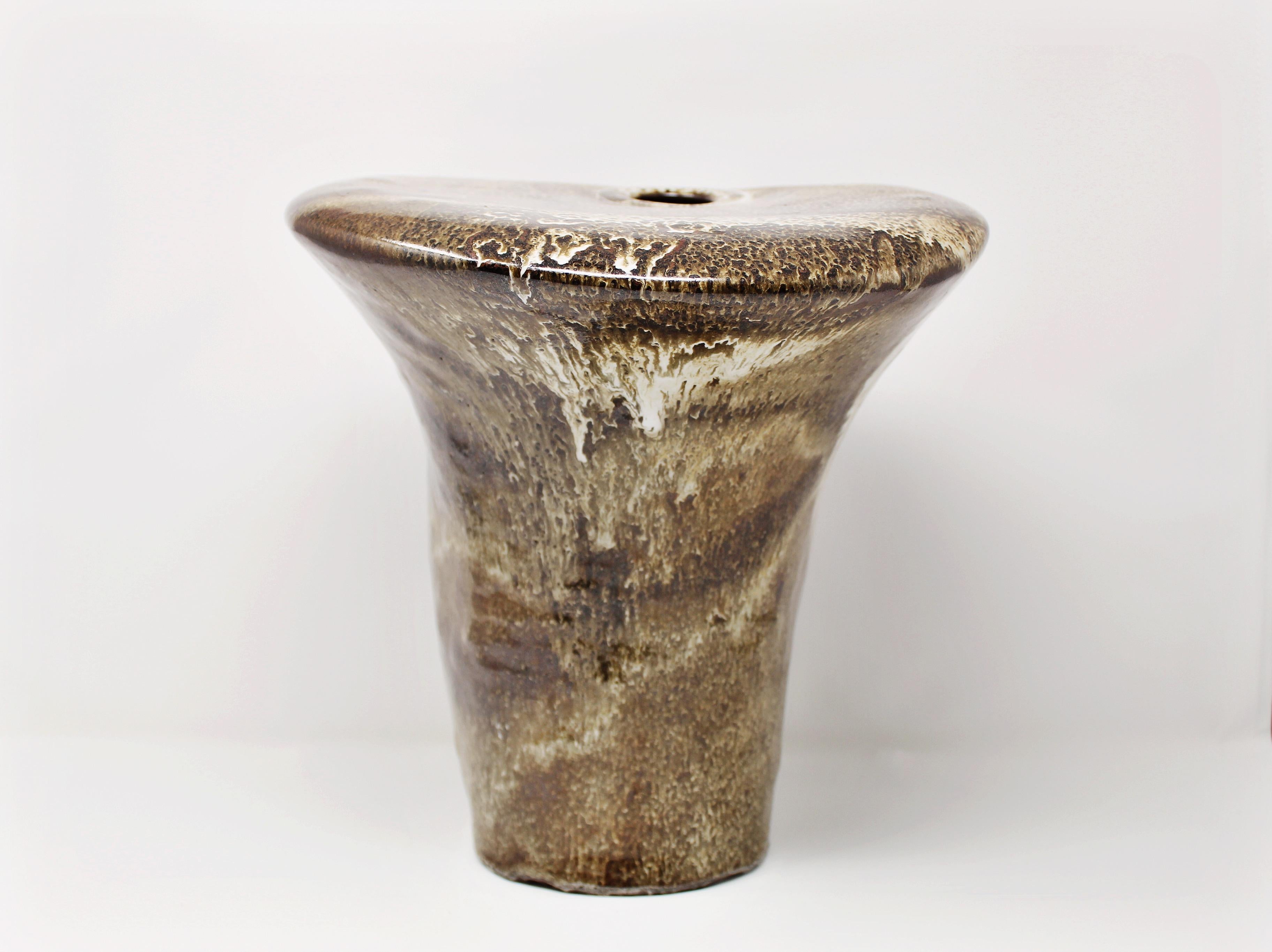 Large Sculptural Ceramic Vase Earth Tones 2