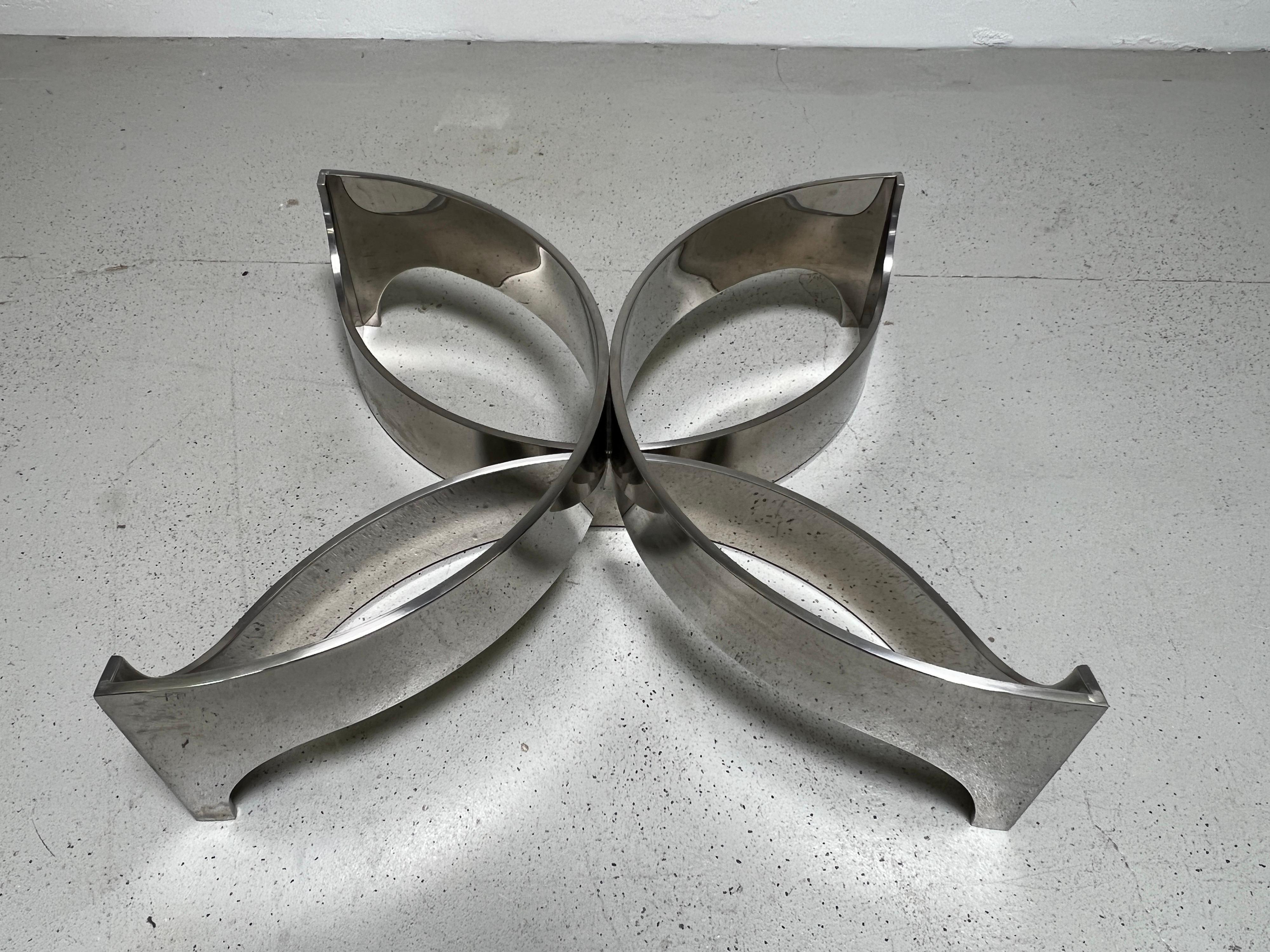 Large Sculptural Chrome Coffee Table  For Sale 6