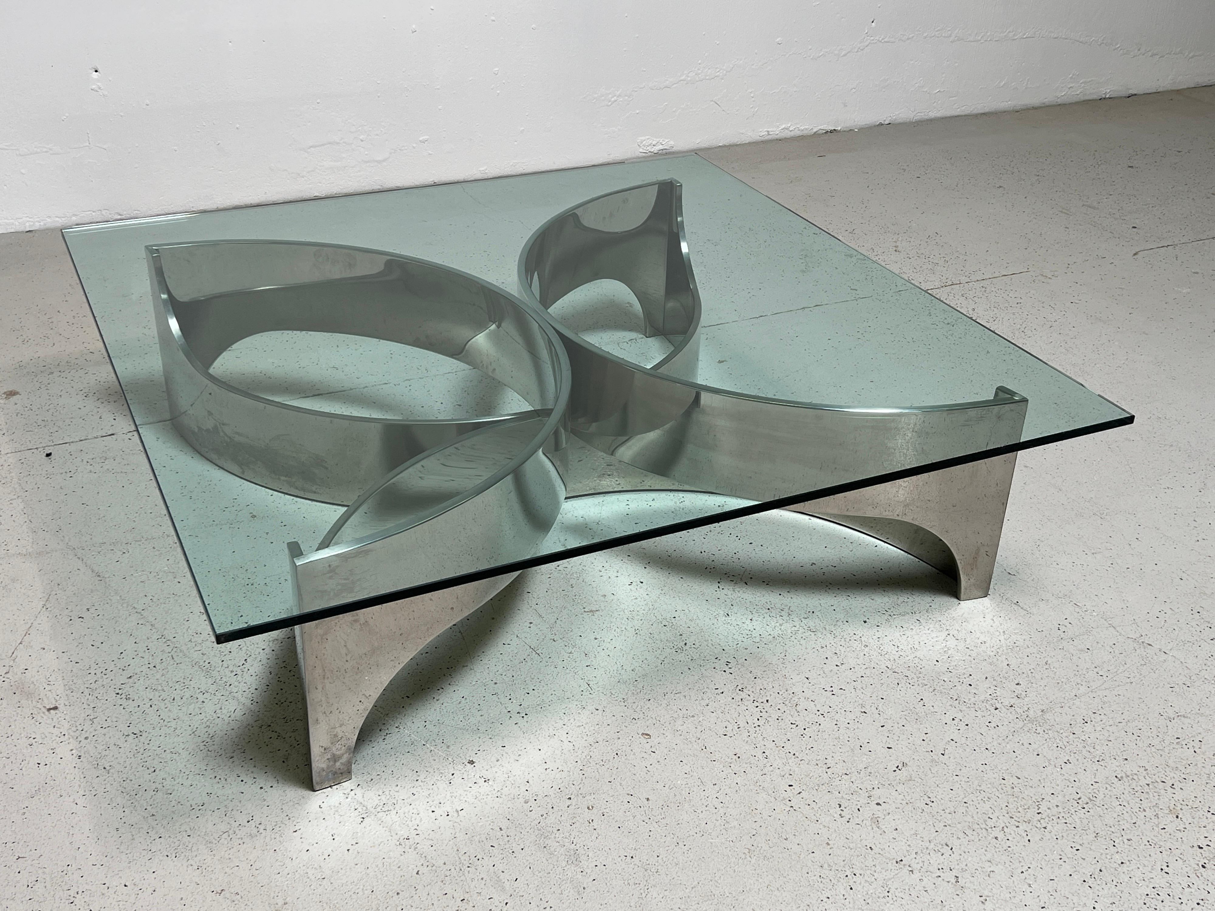 Large Sculptural Chrome Coffee Table  For Sale 1
