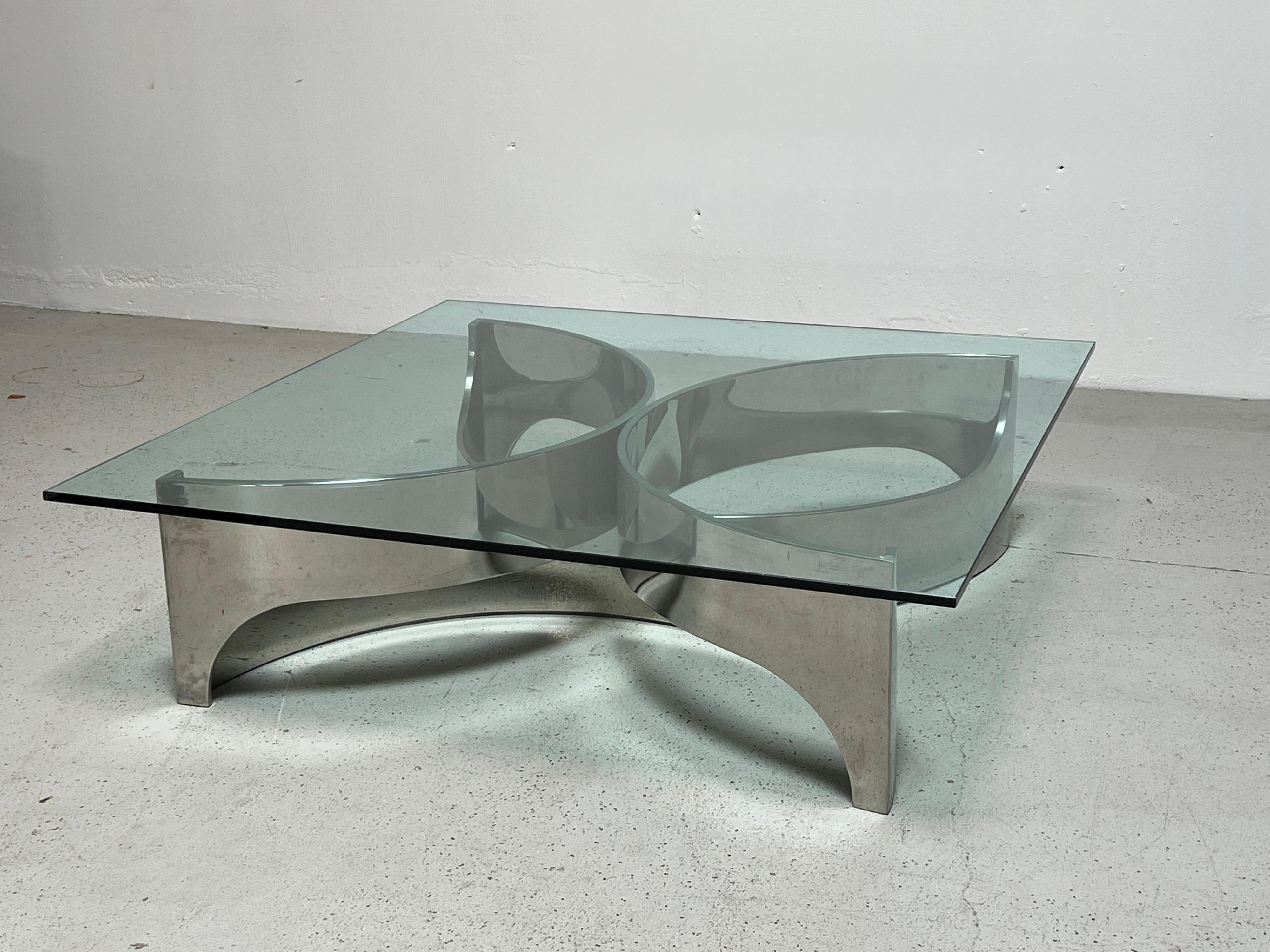 Large Sculptural Chrome Coffee Table  For Sale 2