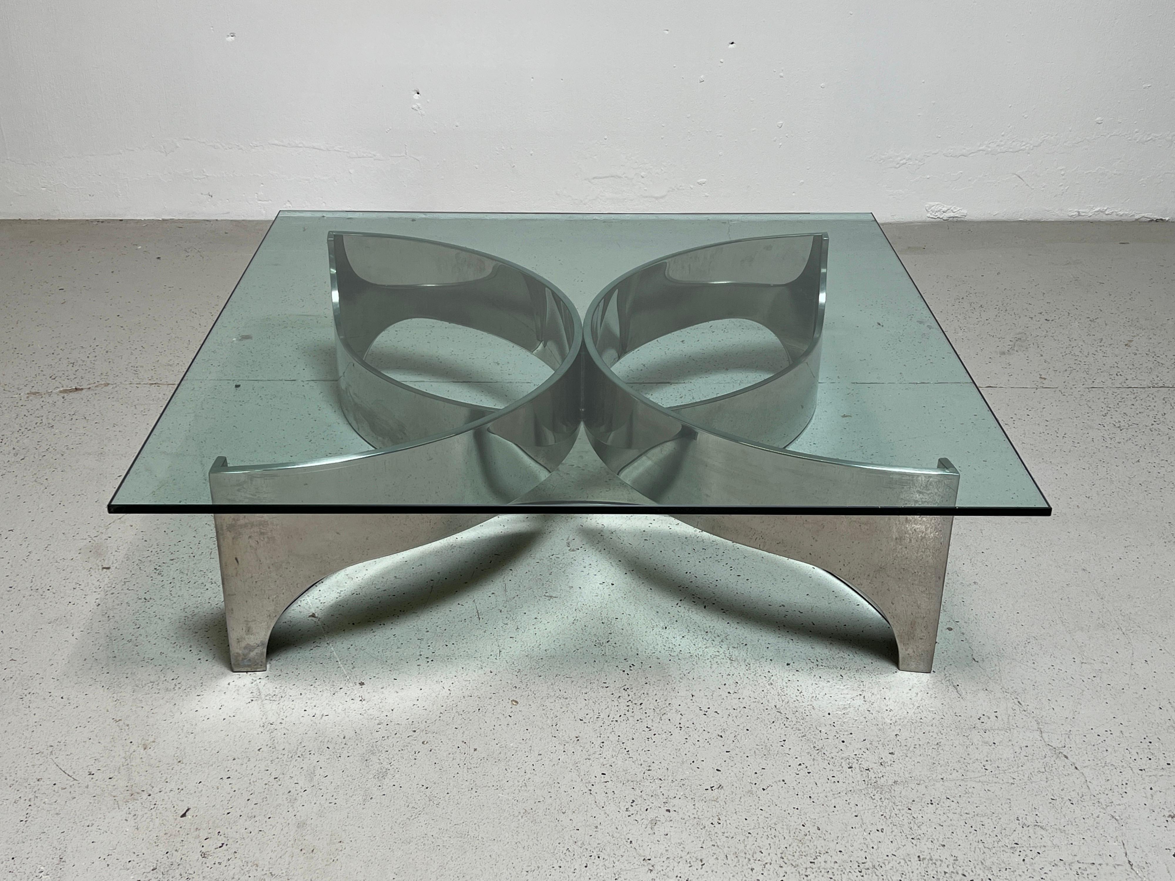 Large Sculptural Chrome Coffee Table  For Sale 3