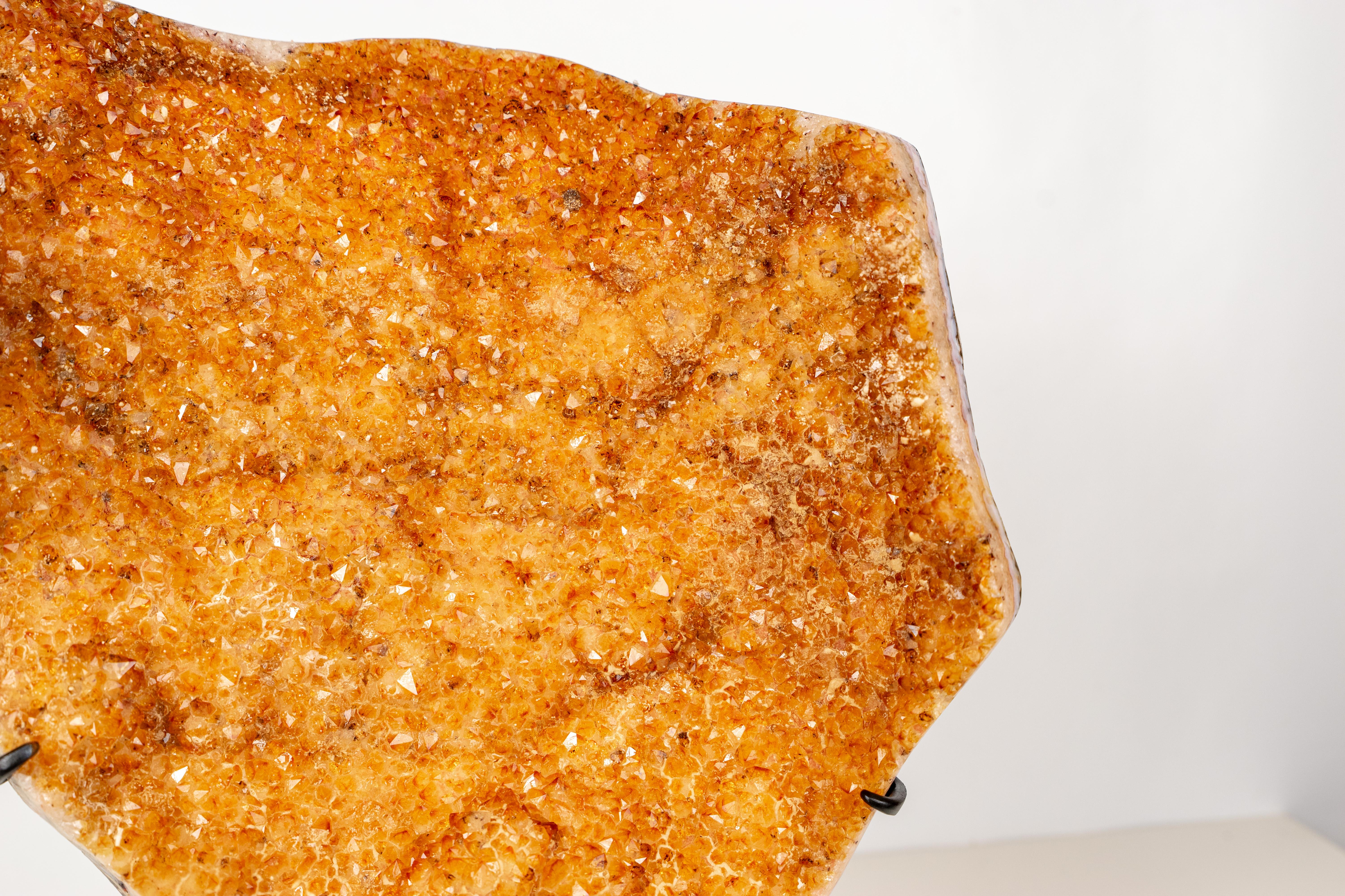 Crystal Large Sculptural Citrine Cluster on Custom Stand For Sale