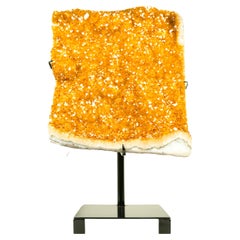 Large Sculptural Citrine Cluster with Dazzling Golden Orange Citrine Druzy