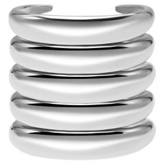 Sterling Silver Sculptural Embracer Cuff Bracelet - Large