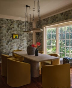 Large Sculptural curved edge travertine rectangle dining table