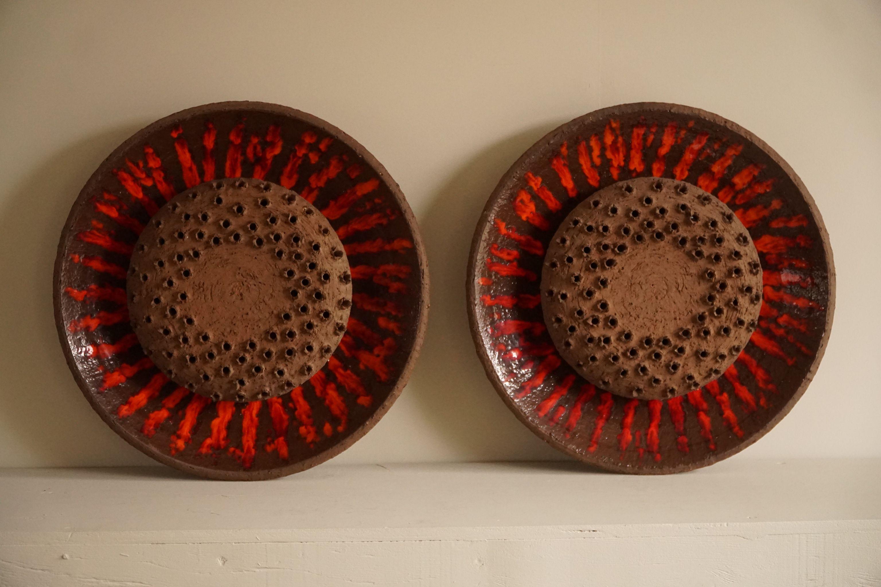 Large Sculptural Danish Ceramic Wall Sconce, Danish Mid-Century Modern, 1970s For Sale 4