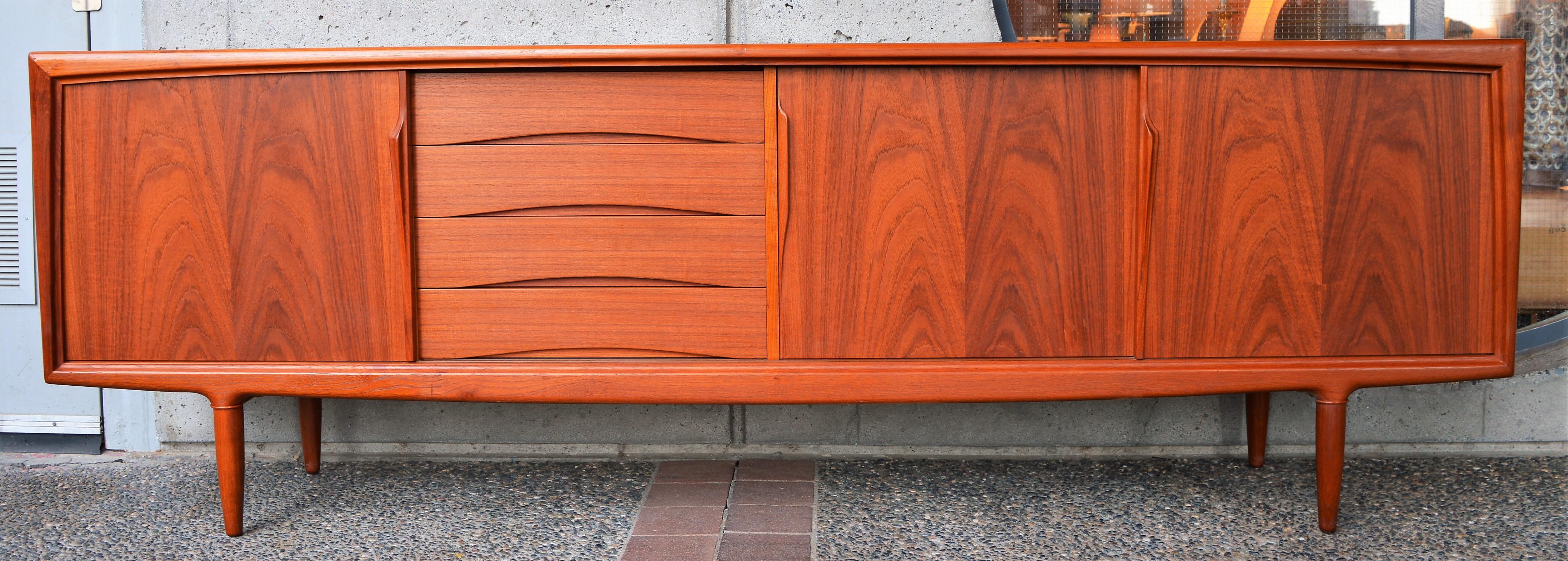 Large Sculptural Danish Teak Gunni Omann Buffet or Credenza for Axel Christensen 3