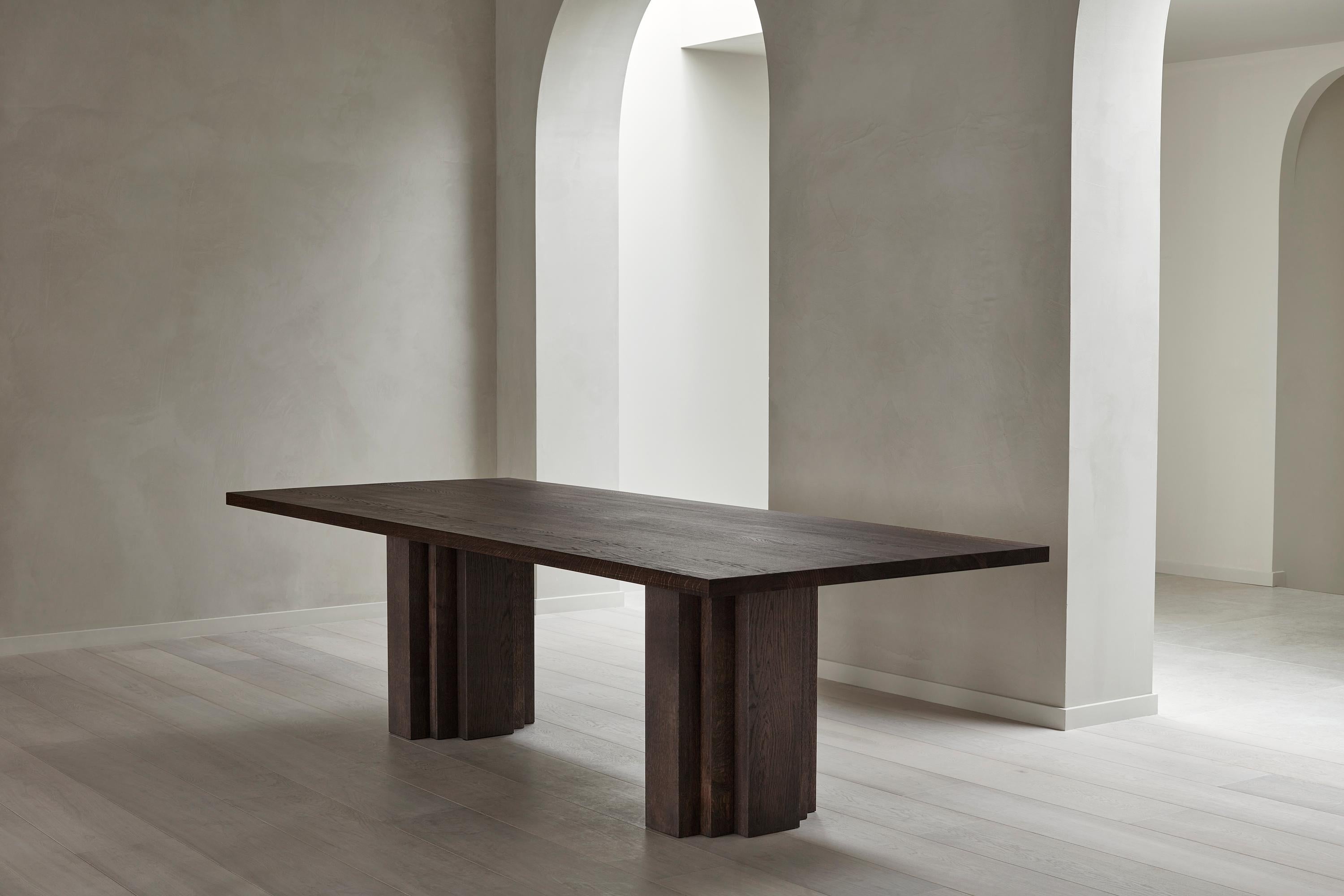 Dutch Large Sculptural Brut Dining Table - solid Oak For Sale