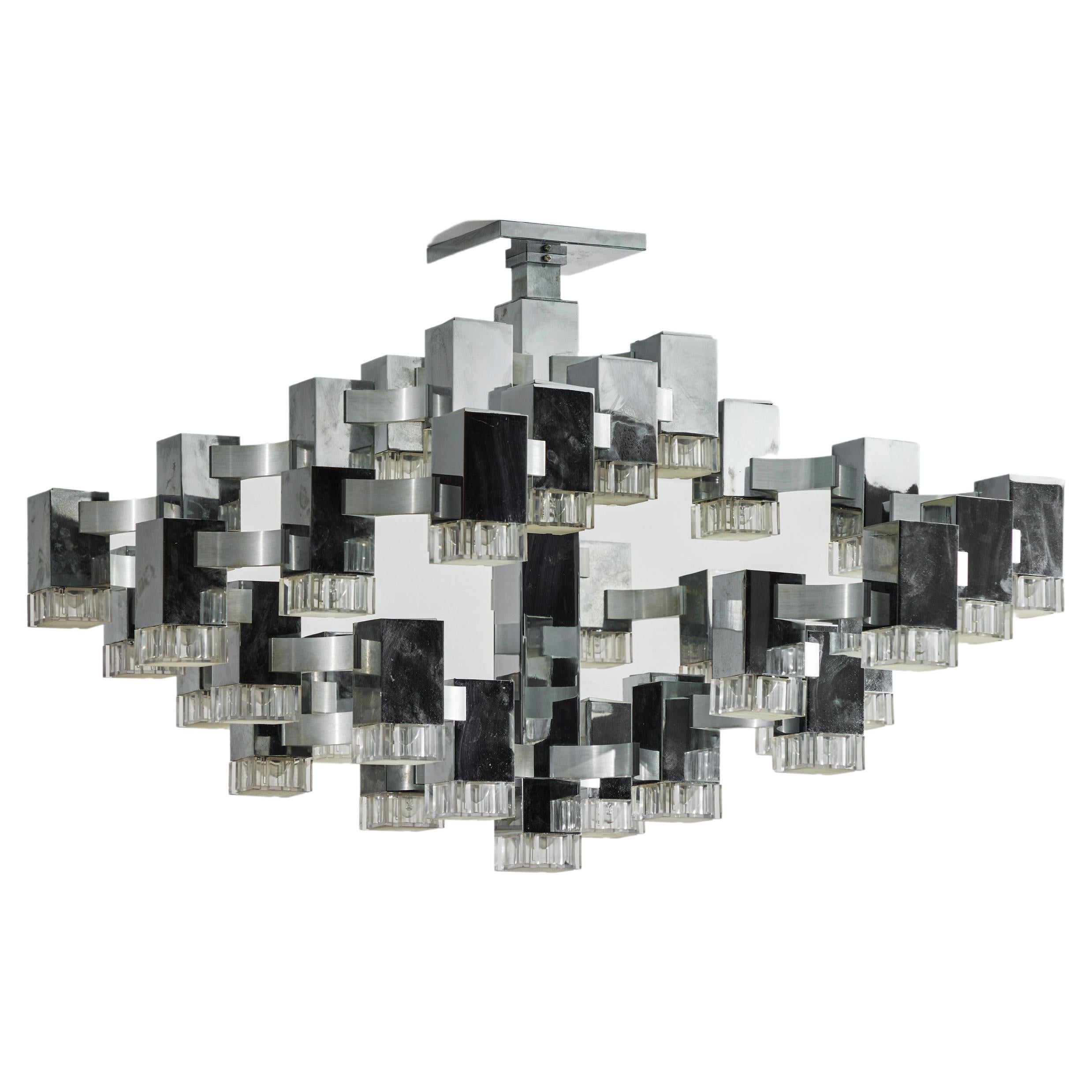 Large Sculptural Flush Mount Ceiling Light by Gaetano Sciolari