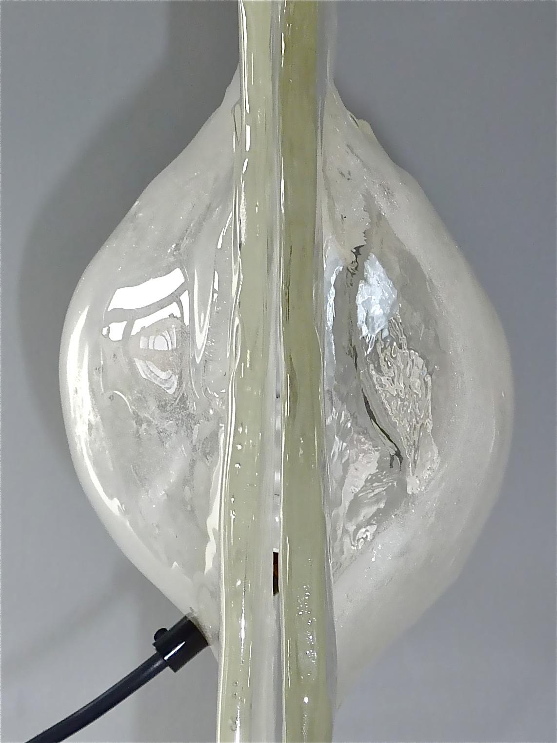 Large Sculptural Gio Ponti Venini Table Lamp Murano Glass Bronze 1970 Kalmar 2