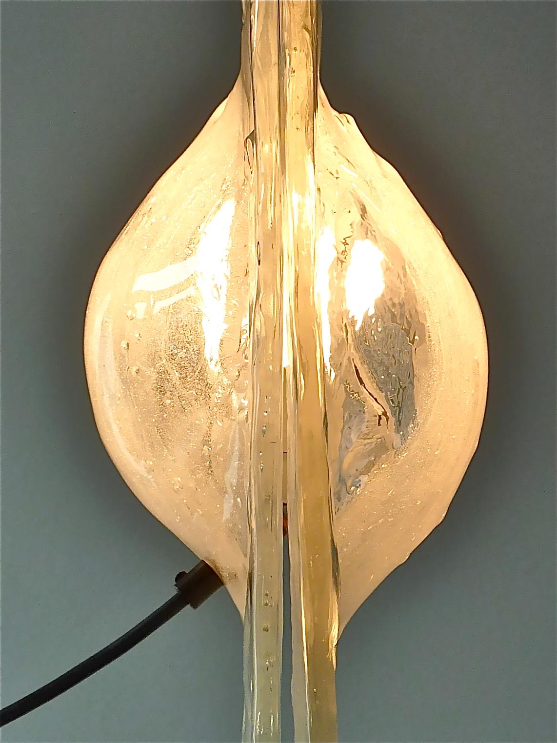 Large Sculptural Gio Ponti Venini Table Lamp Murano Glass Bronze 1970 Kalmar 3
