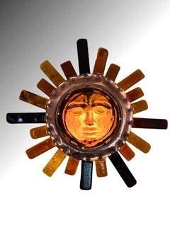 Large Sculptural Glass Sunburst Wall Light by Felipe Delfinger for Feders.