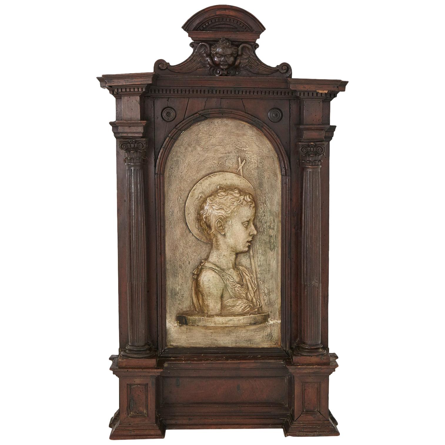 Large Sculptural Italian Baroque Tabernacle Frame, Late 18th Century For Sale