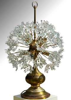 Large Sculptural Italian Murano Glass Floral Sputnik Table Lamp circa 1960s