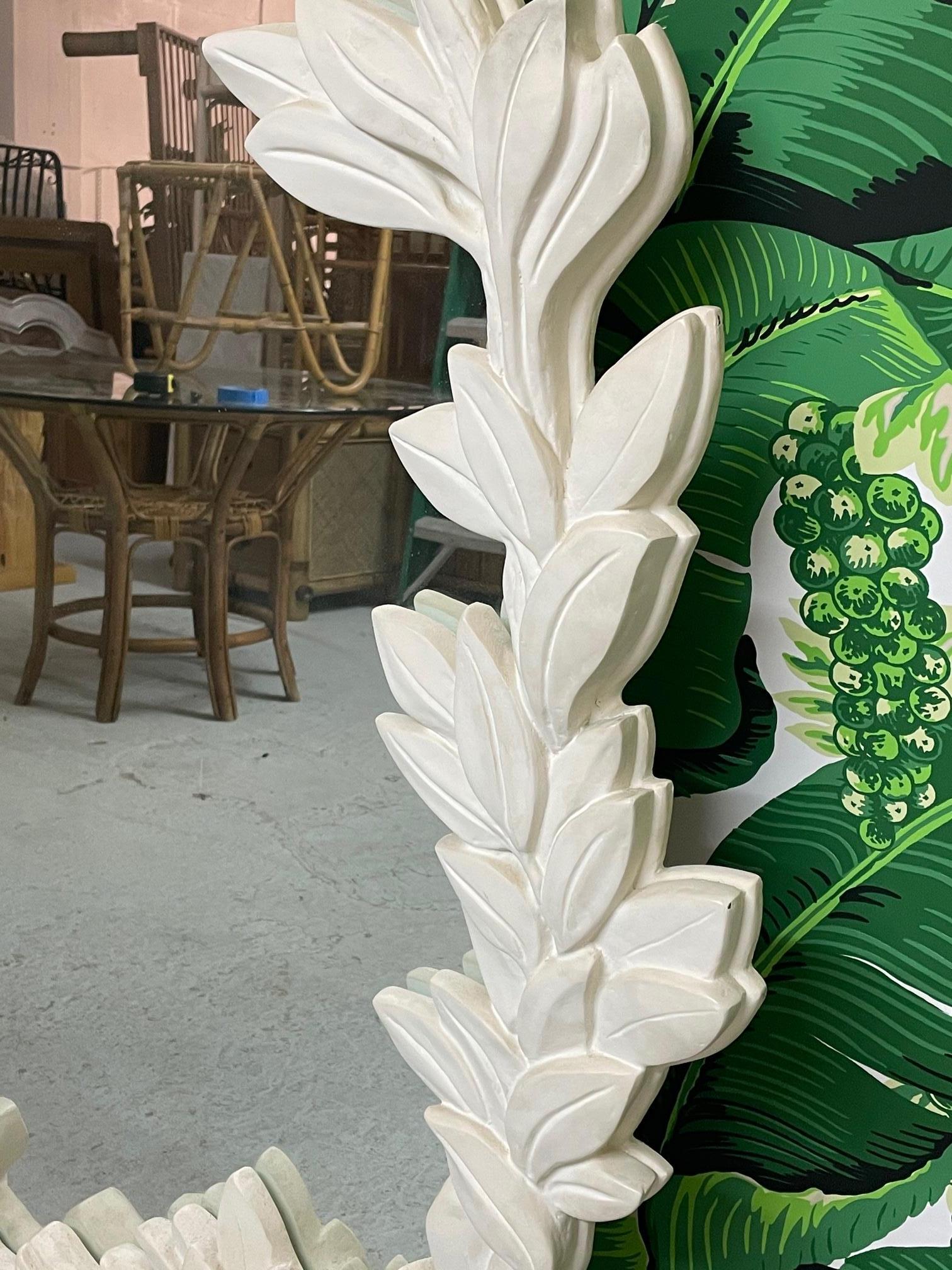 Large Sculptural Leaf Wall Mirror in the Style of Dorothy Draper In Good Condition For Sale In Jacksonville, FL