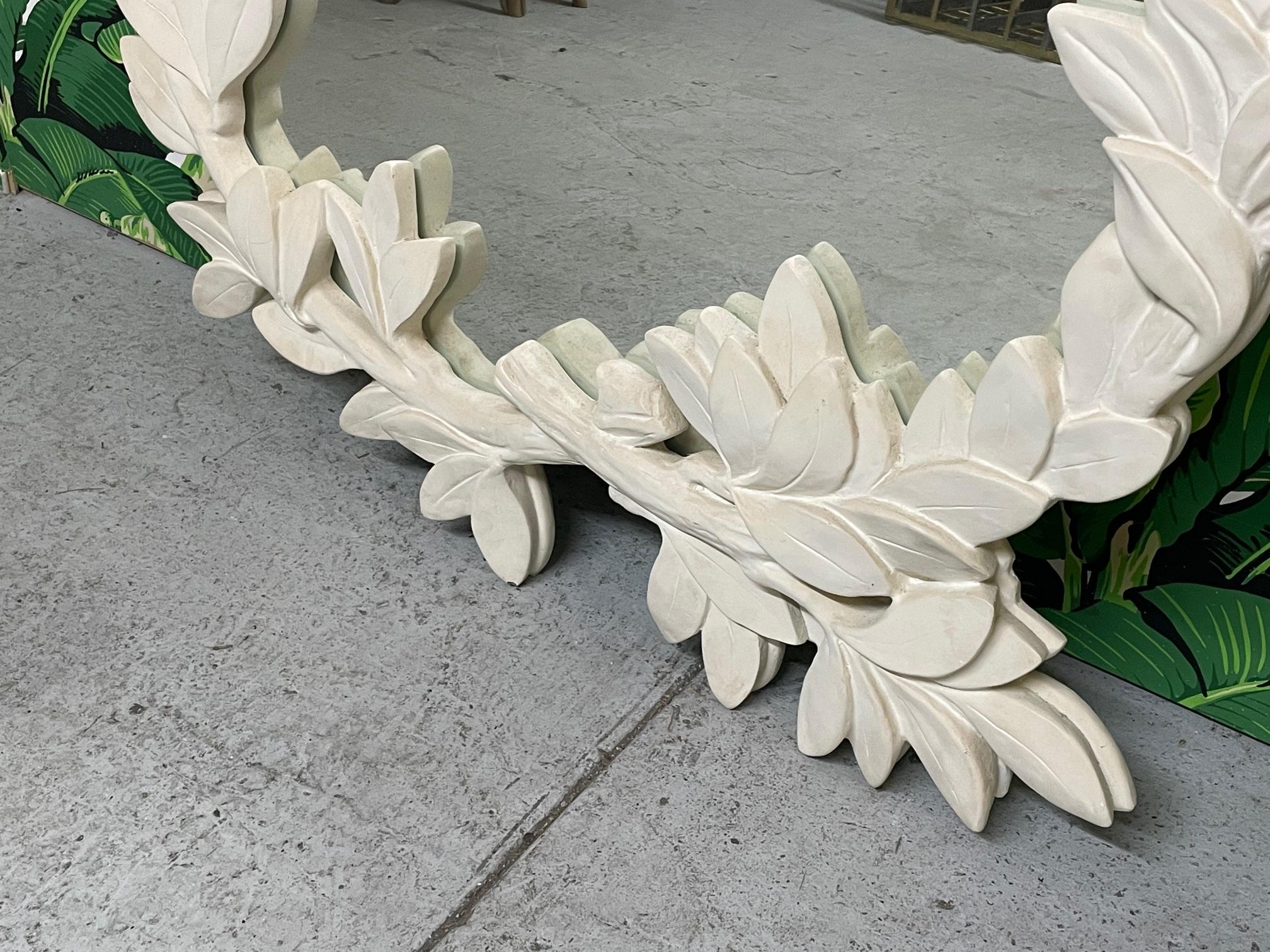 Mid-20th Century Large Sculptural Leaf Wall Mirror in the Style of Dorothy Draper For Sale