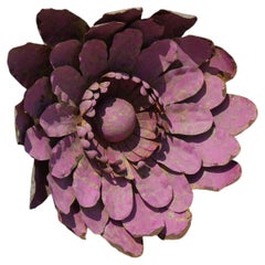 Large Sculptural Metal Flower Wall Decoration, Belgium, Mid 20th Century, 1960s