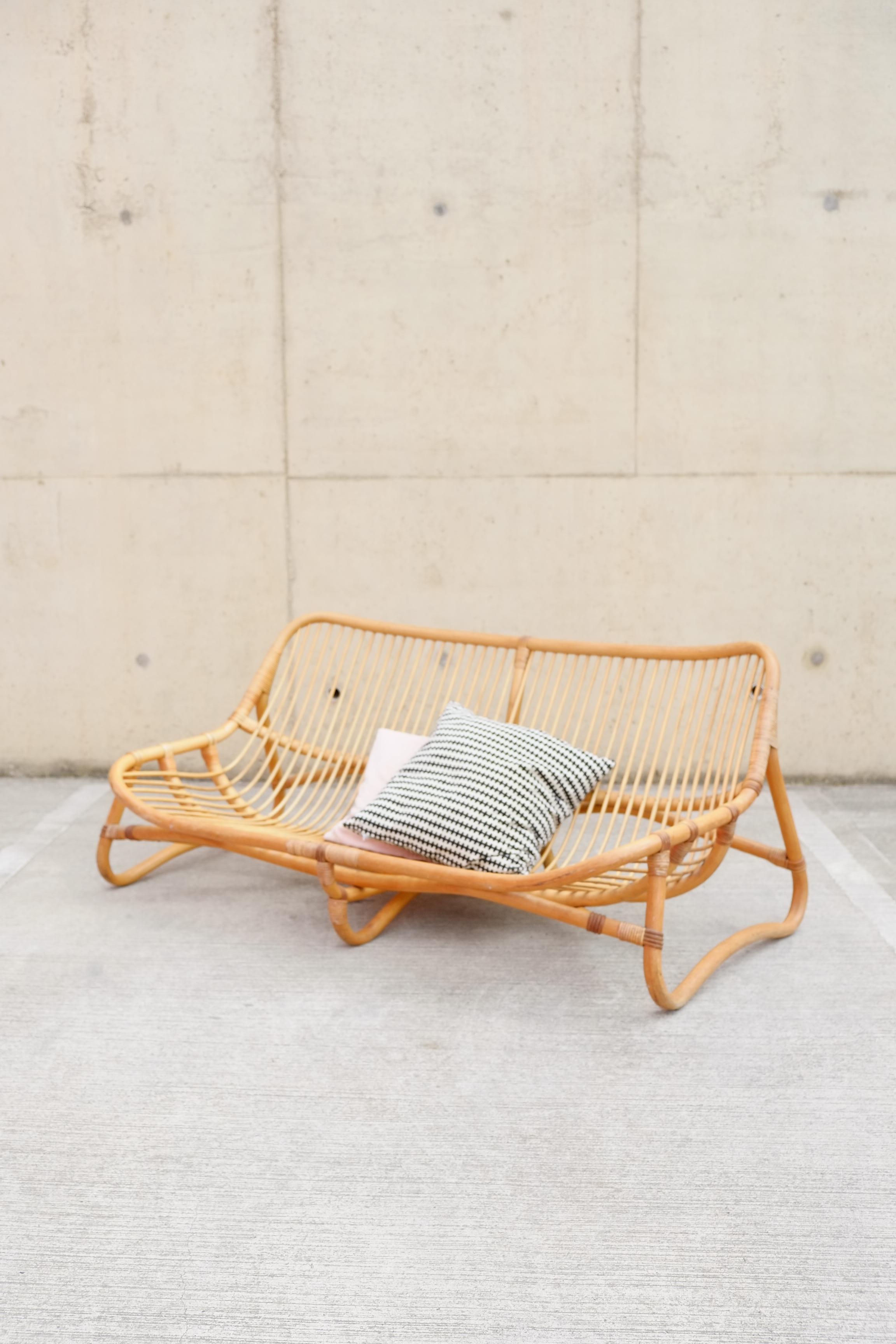 Mid Century Albini Style Bamboo Sofa Angraves of Leicester For Sale 9