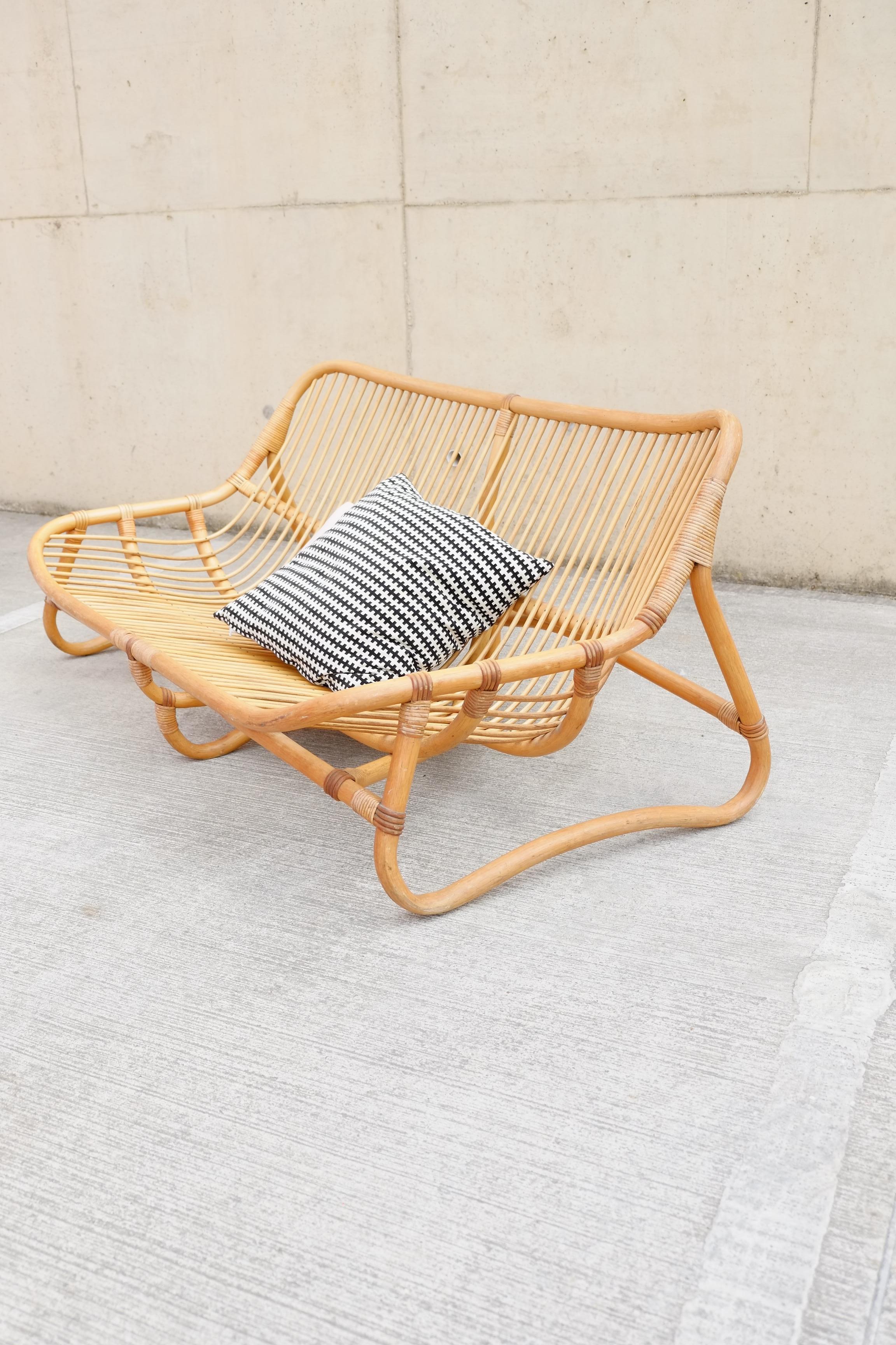 Mid Century Albini Style Bamboo Sofa Angraves of Leicester For Sale 10