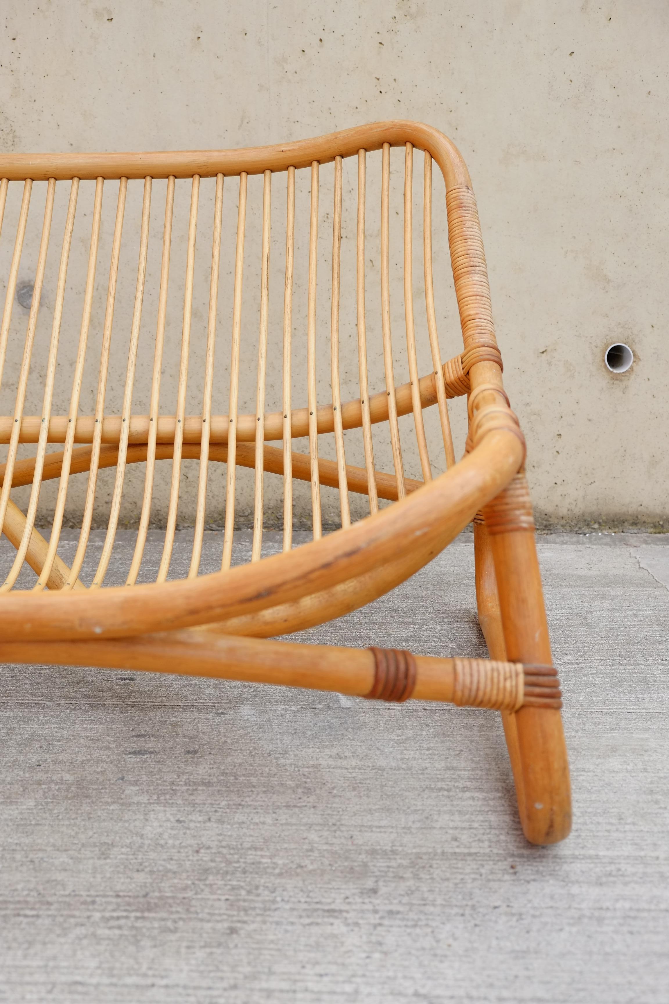 Mid Century Albini Style Bamboo Sofa Angraves of Leicester For Sale 2