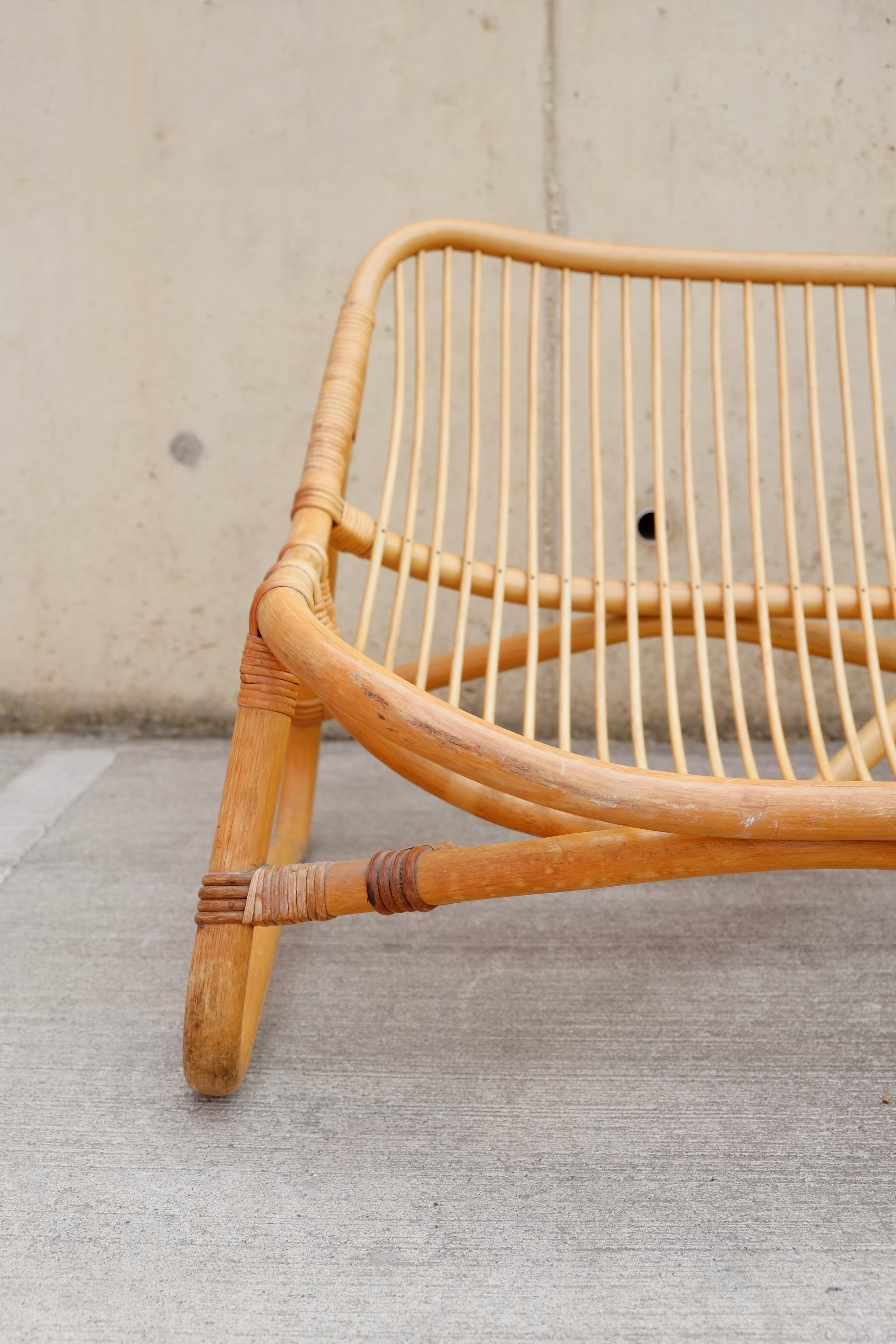 Mid Century Albini Style Bamboo Sofa Angraves of Leicester For Sale 3