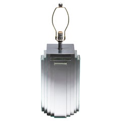 Large Sculptural Mirrored Art Deco Lamp