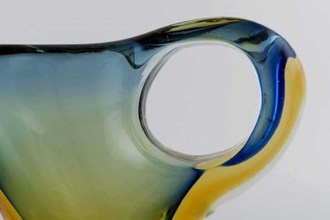 Large Sculptural Murano Vase / Pitcher in Mouth-Blown Art Glass, 1960s-1970s In Excellent Condition In Copenhagen, DK